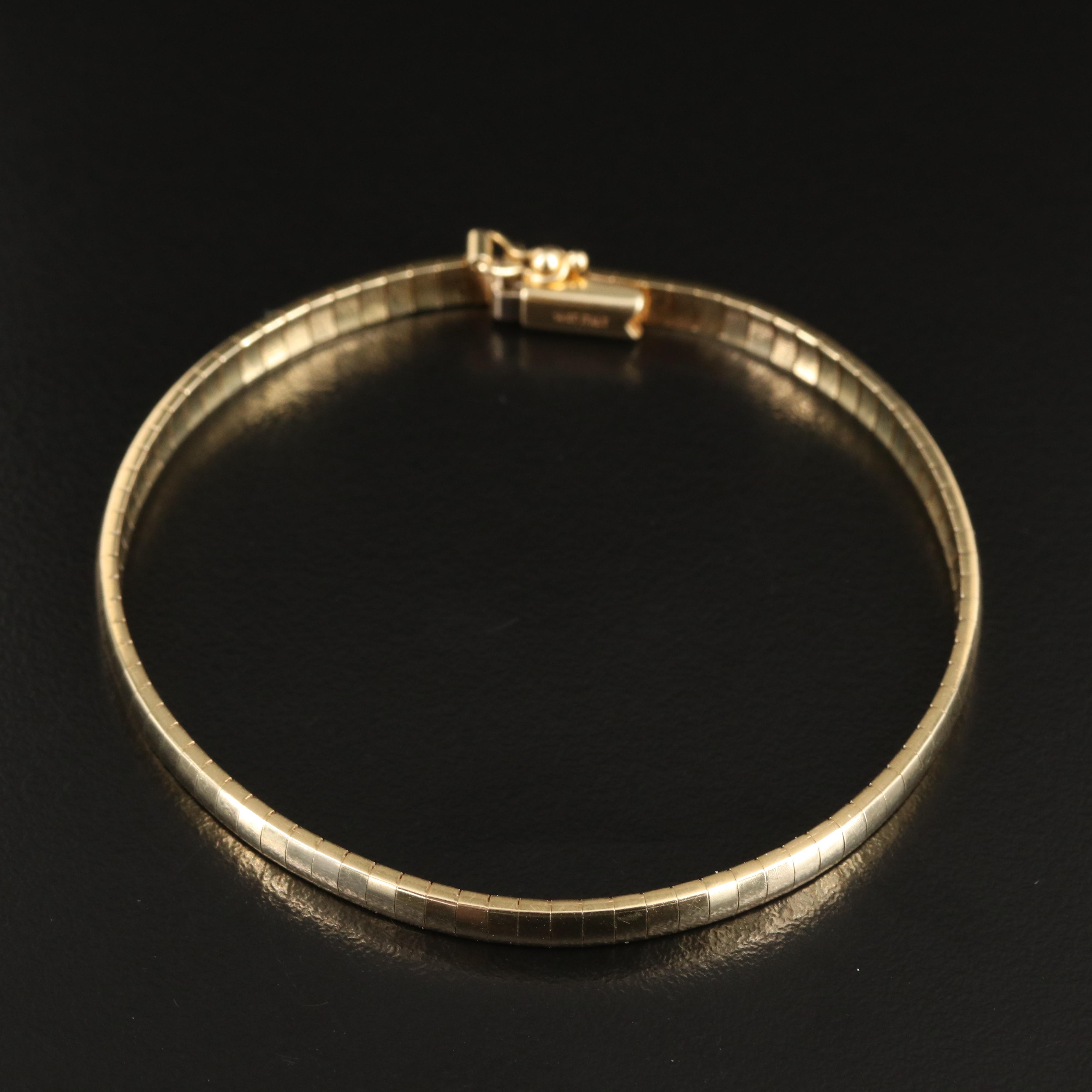 Italian 14K Omega Chain Bracelet