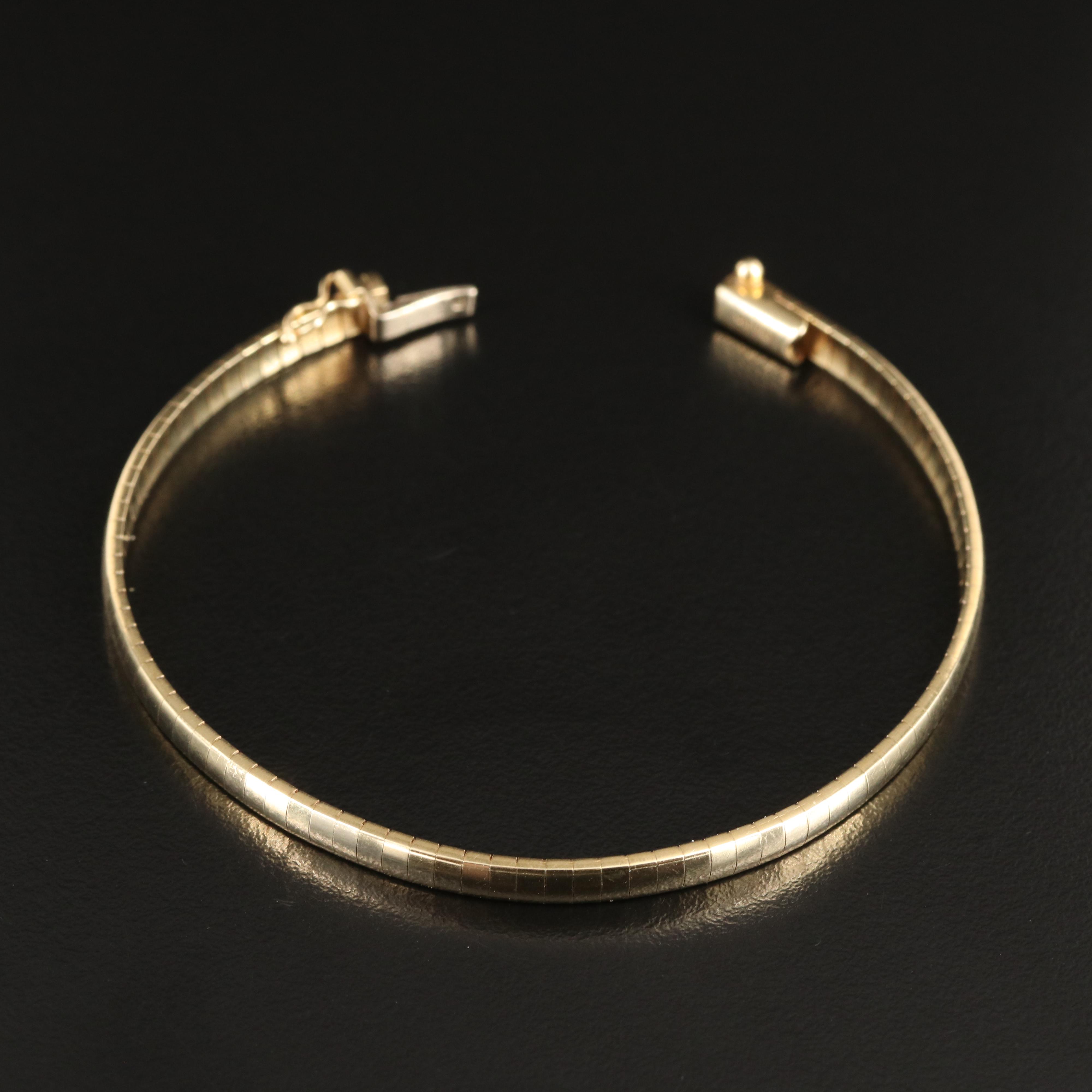 Italian 14K Omega Chain Bracelet