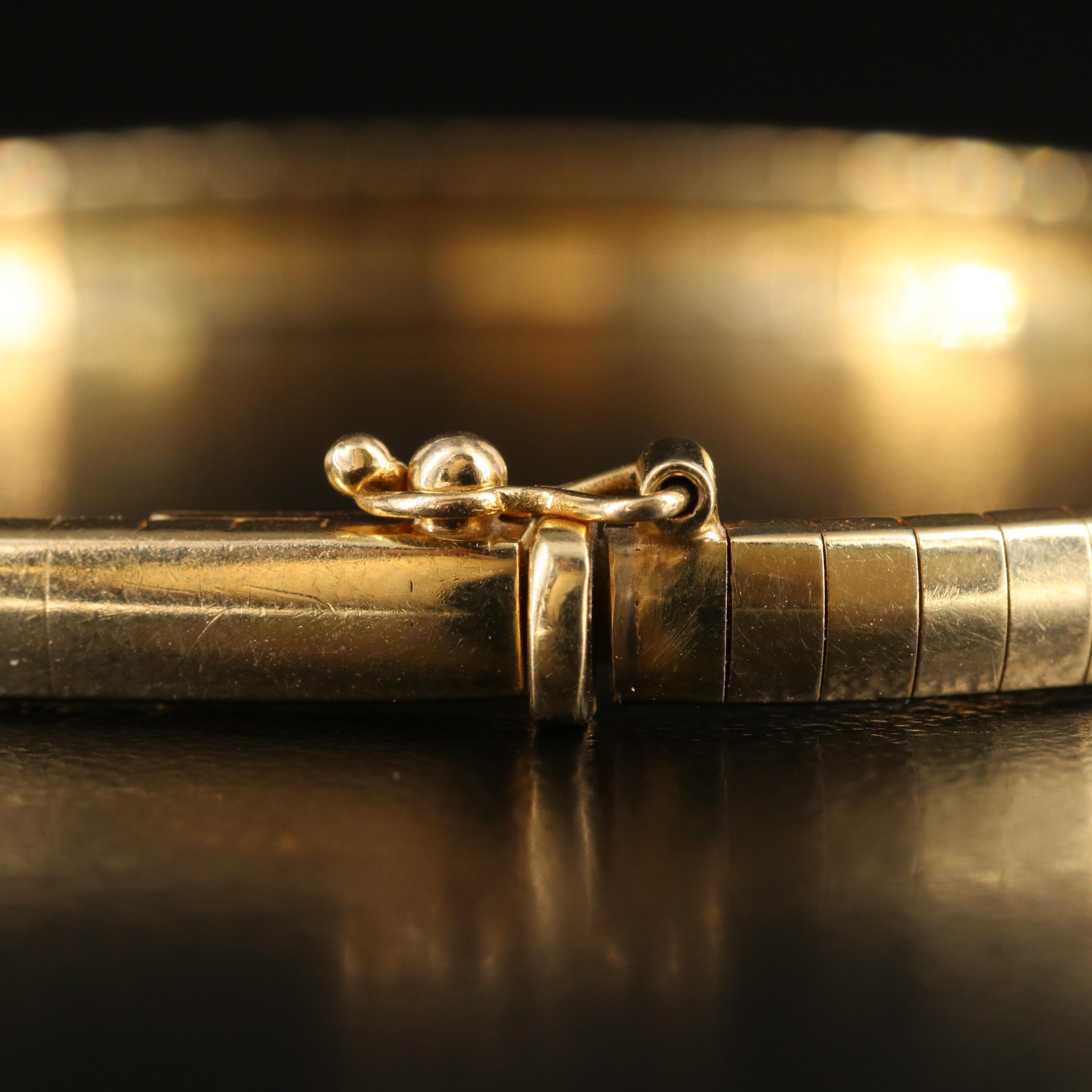 Italian 14K Omega Chain Bracelet