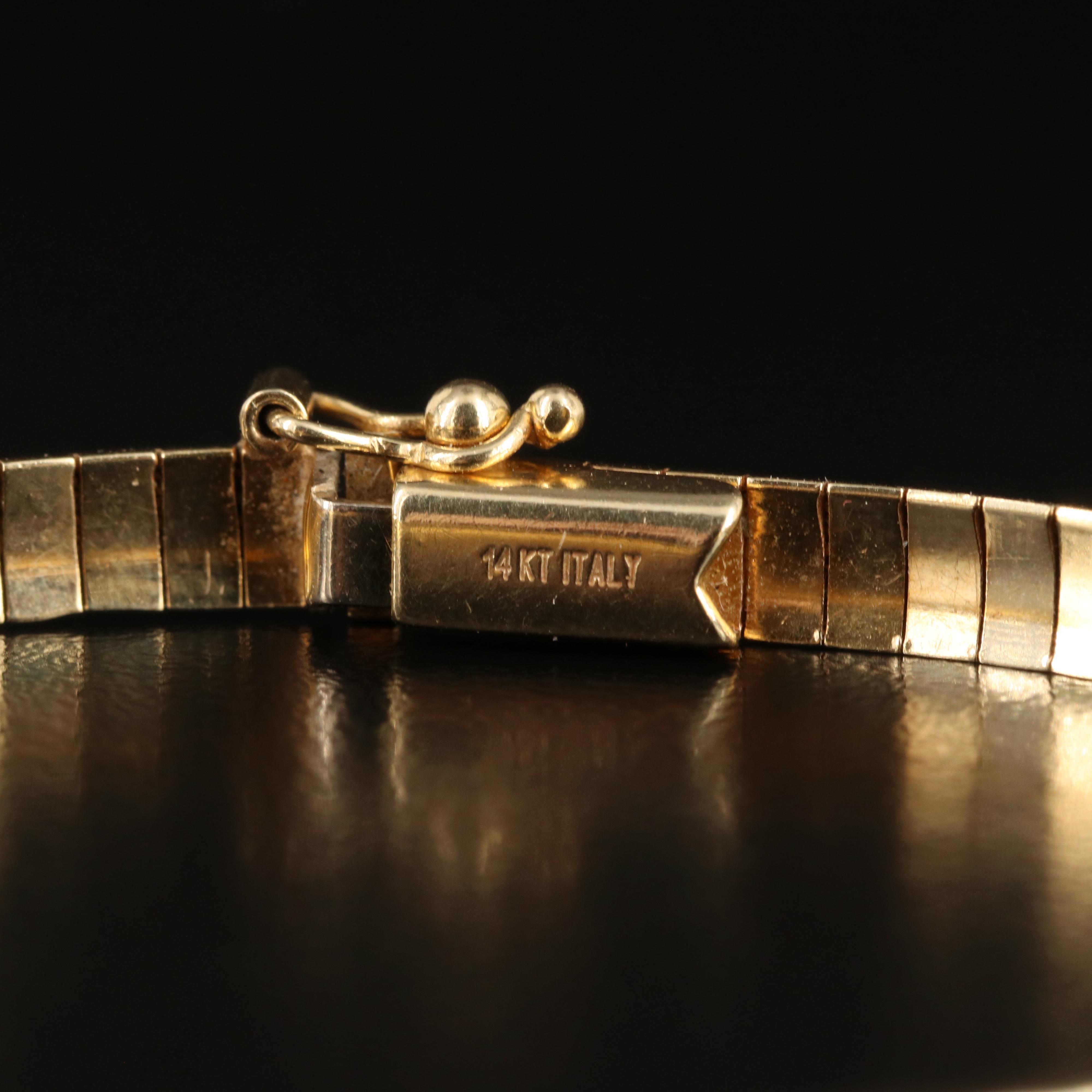 Italian 14K Omega Chain Bracelet