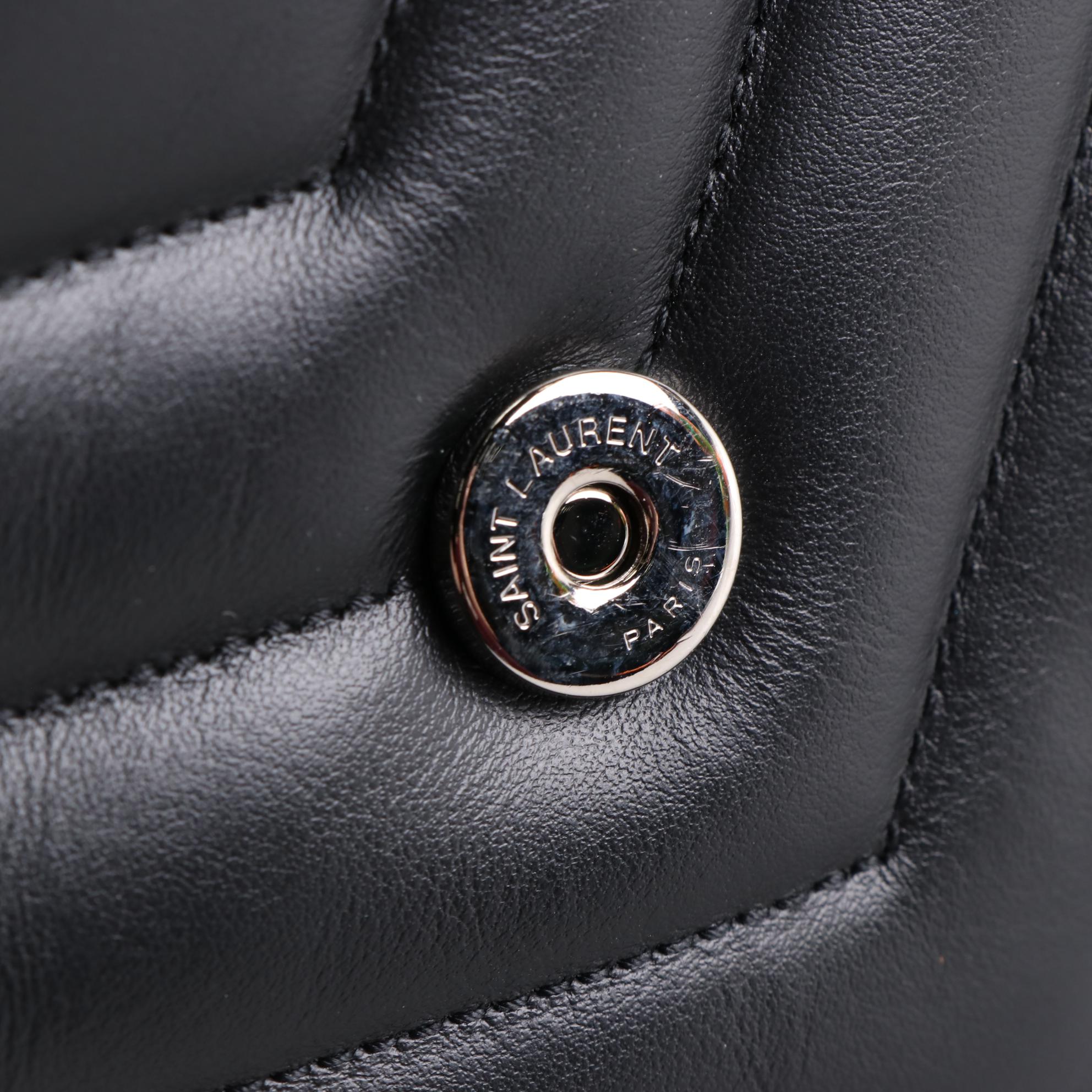 Saint Laurent Medium LouLou Shoulder Bag in Matelasse Chevron Quilted Leather