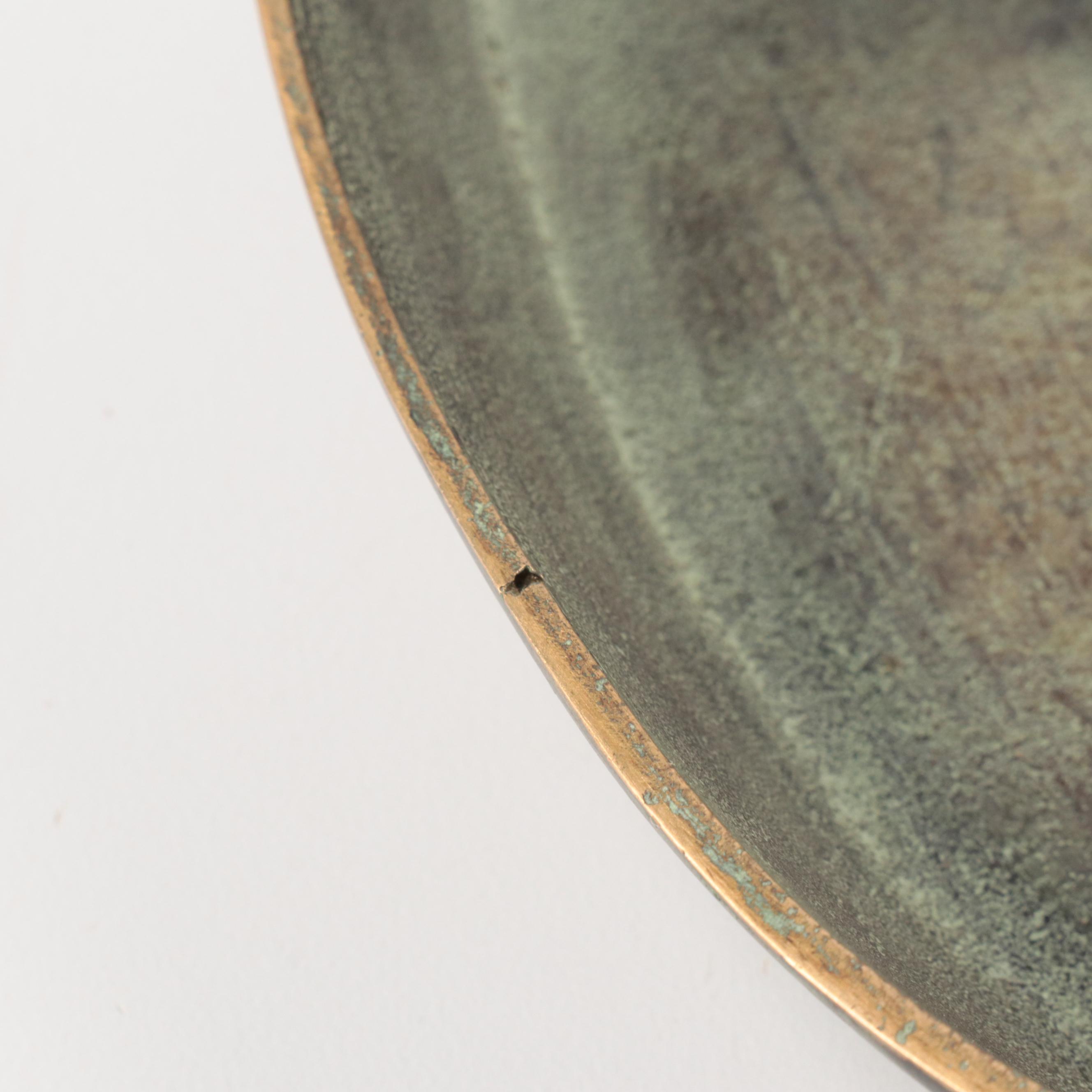 Patinated Cast Metal Rabbit in Rowboat Trinket Dish