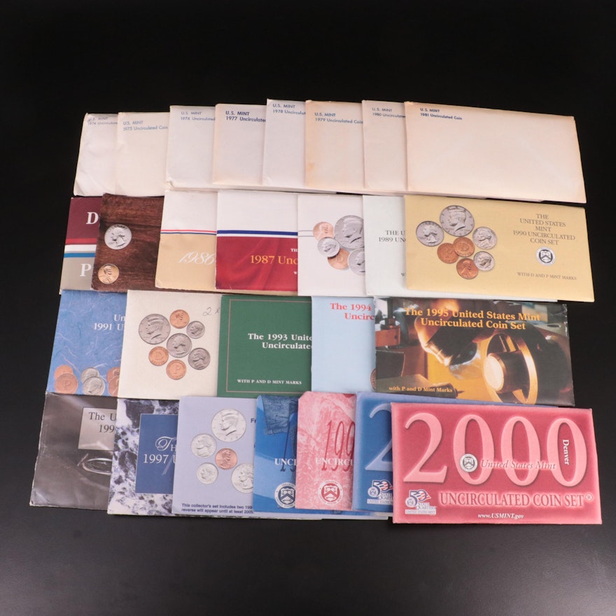 Twenty-Five Different U.S. Mint Uncirculated Sets, 1974–2000