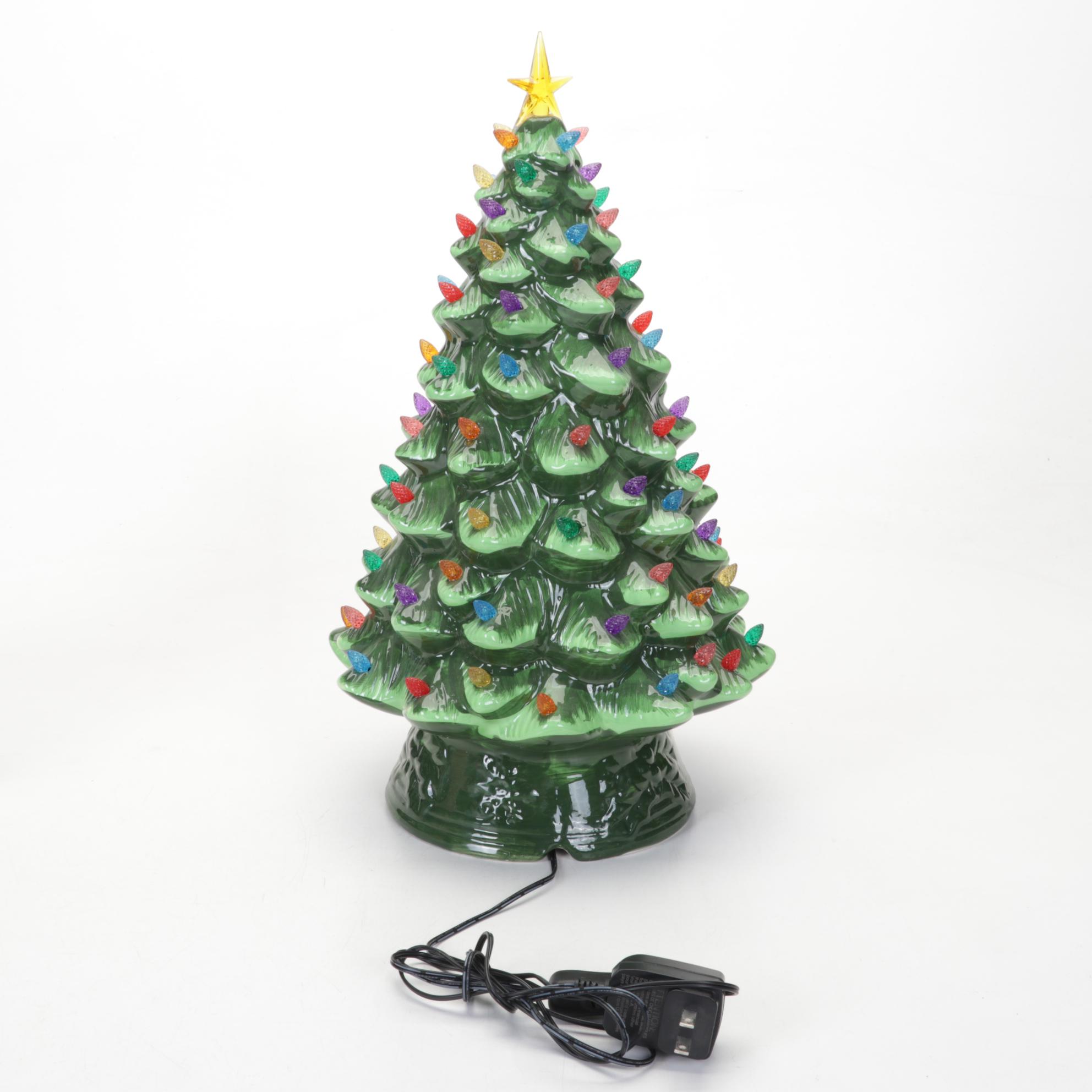 Mr. Christmas and Other Table Top Ceramic Light-Up Christmas Trees