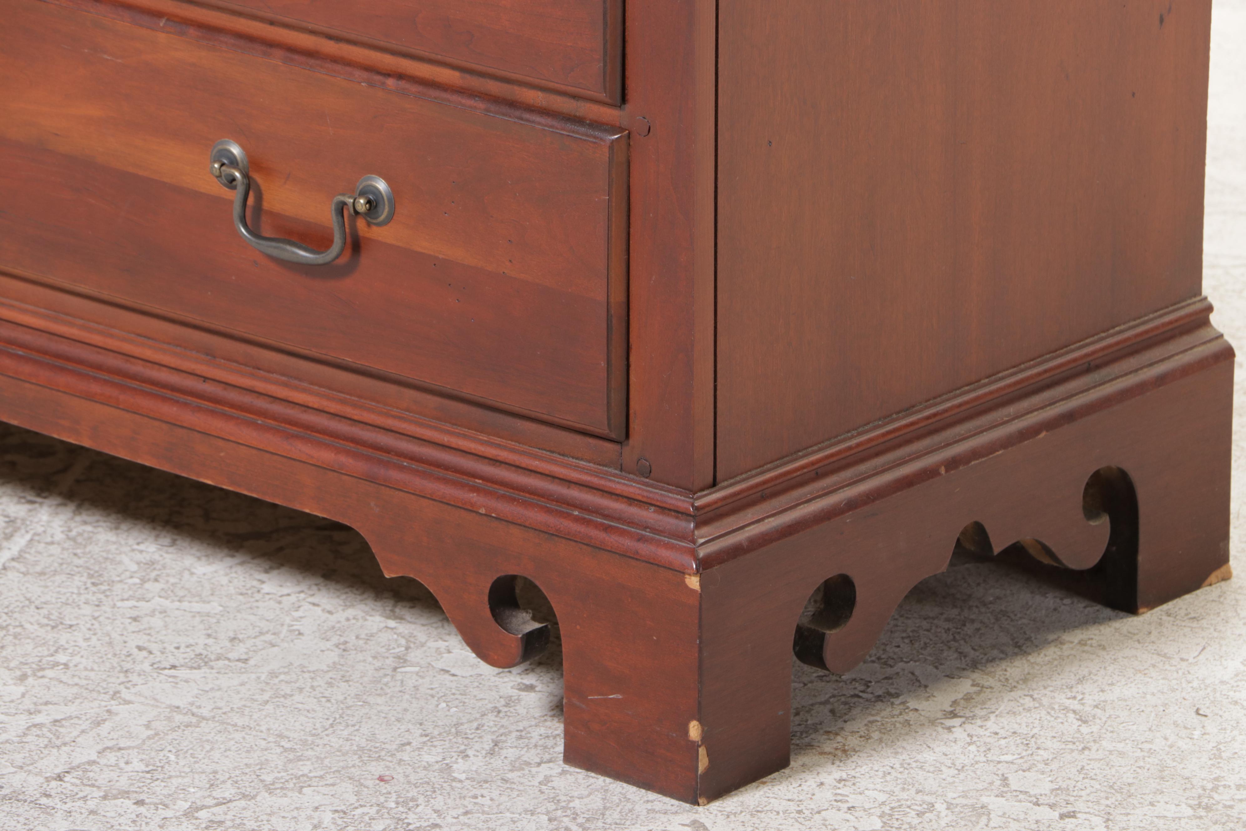 Federal Style Cherrywood-Stained Ten-Drawer Gentleman's Chest, Late 20th Century
