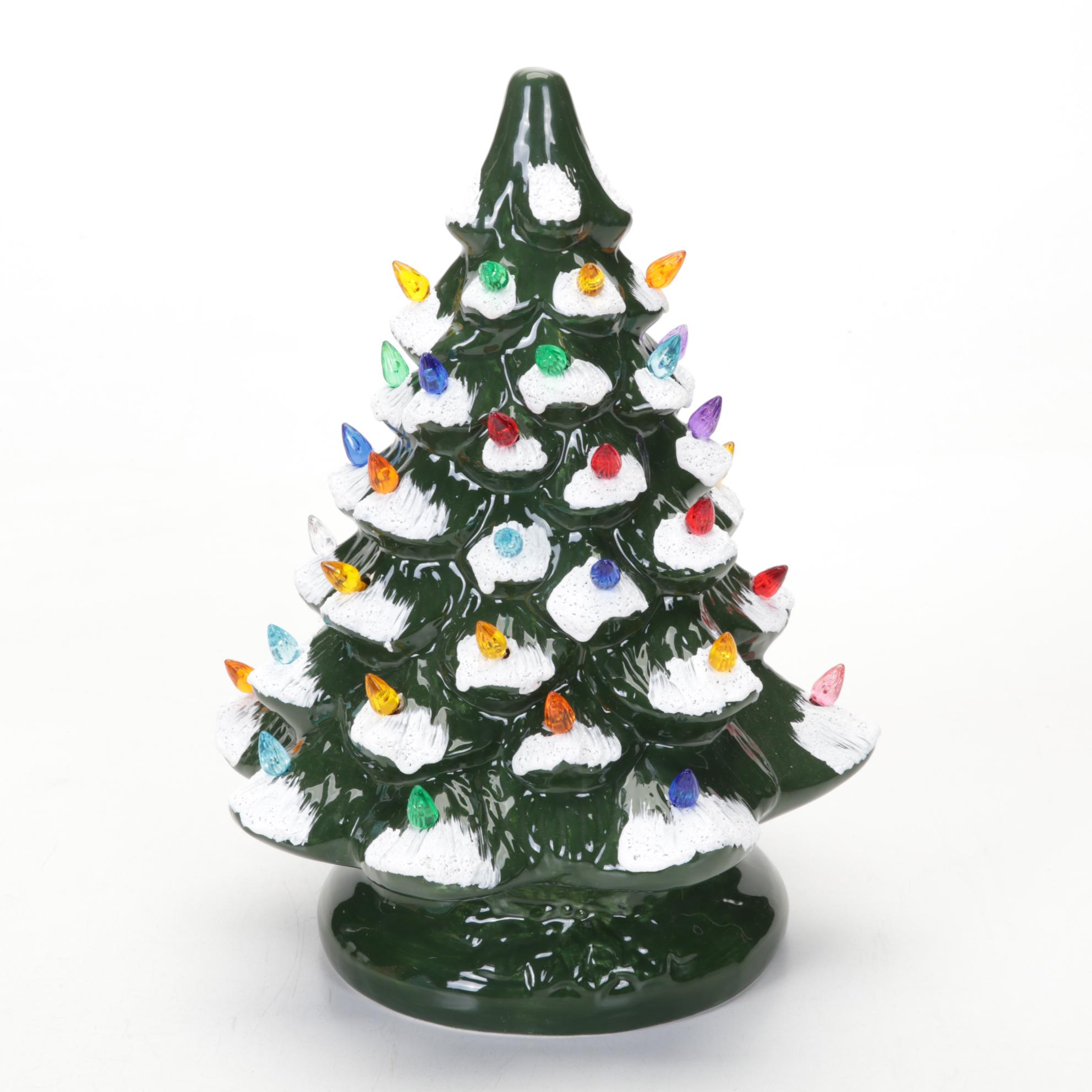 Mr. Christmas and Other Table Top Ceramic Light-Up Christmas Trees