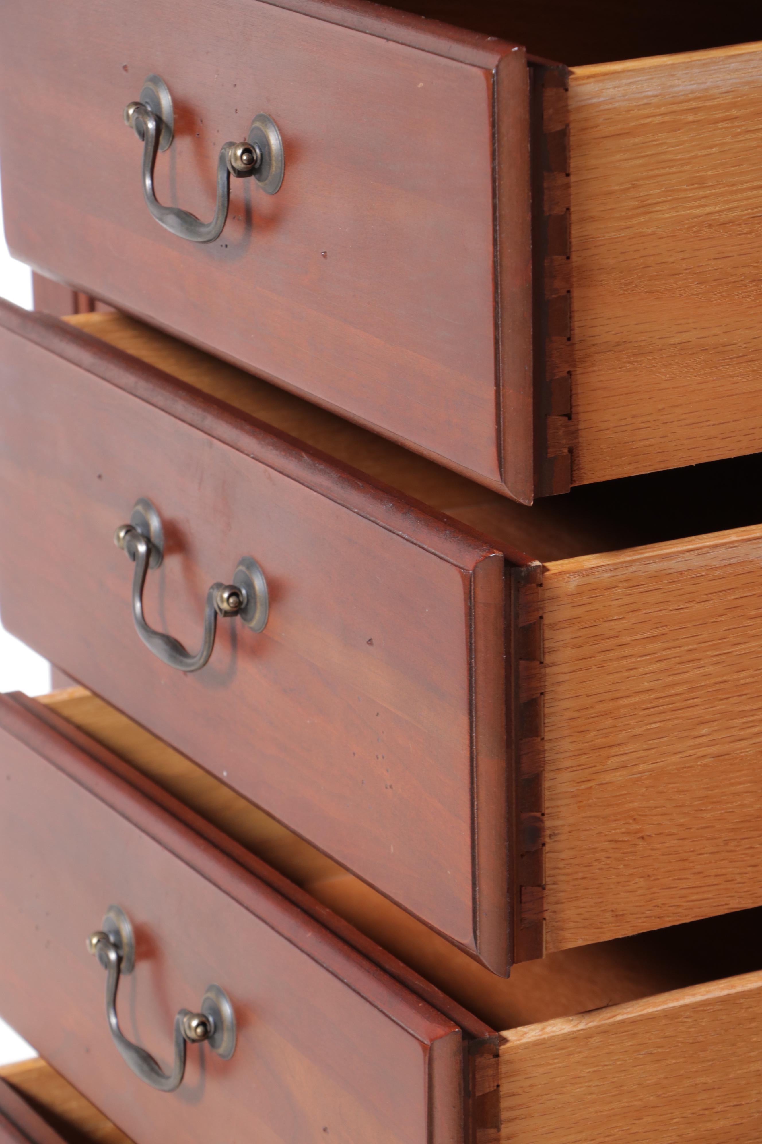 Federal Style Cherrywood-Stained Ten-Drawer Gentleman's Chest, Late 20th Century