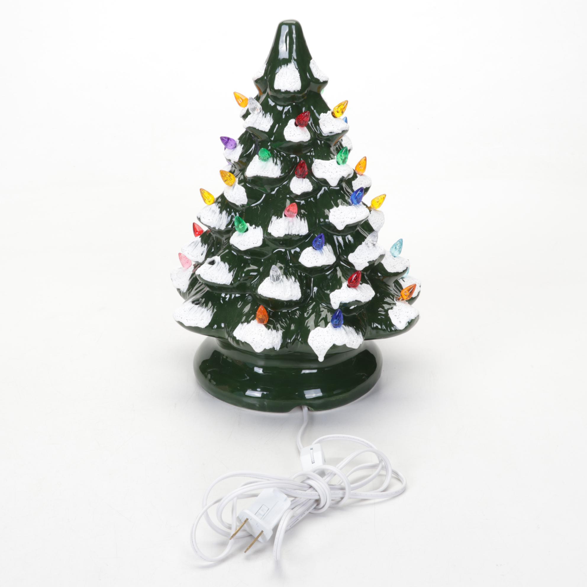 Mr. Christmas and Other Table Top Ceramic Light-Up Christmas Trees