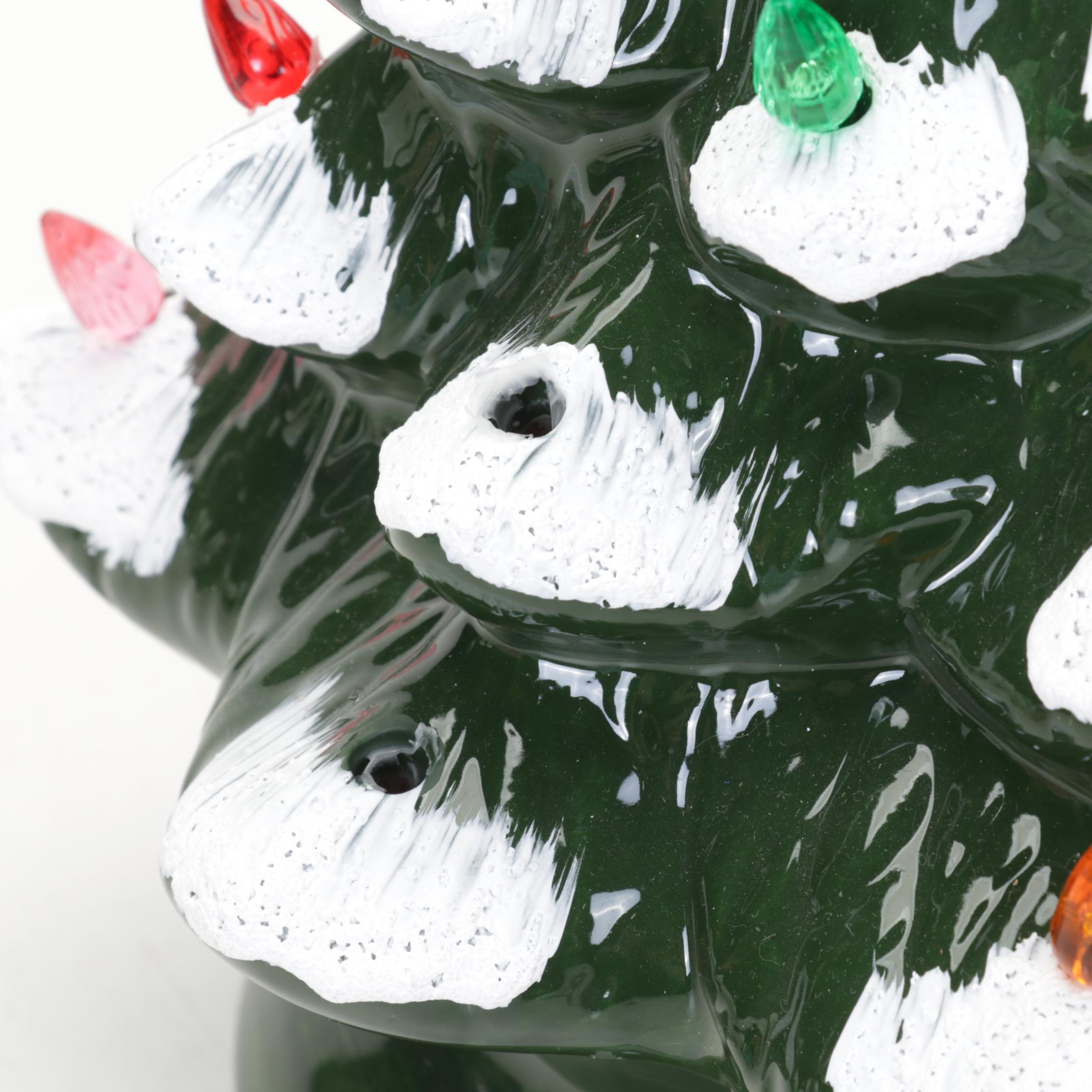 Mr. Christmas and Other Table Top Ceramic Light-Up Christmas Trees