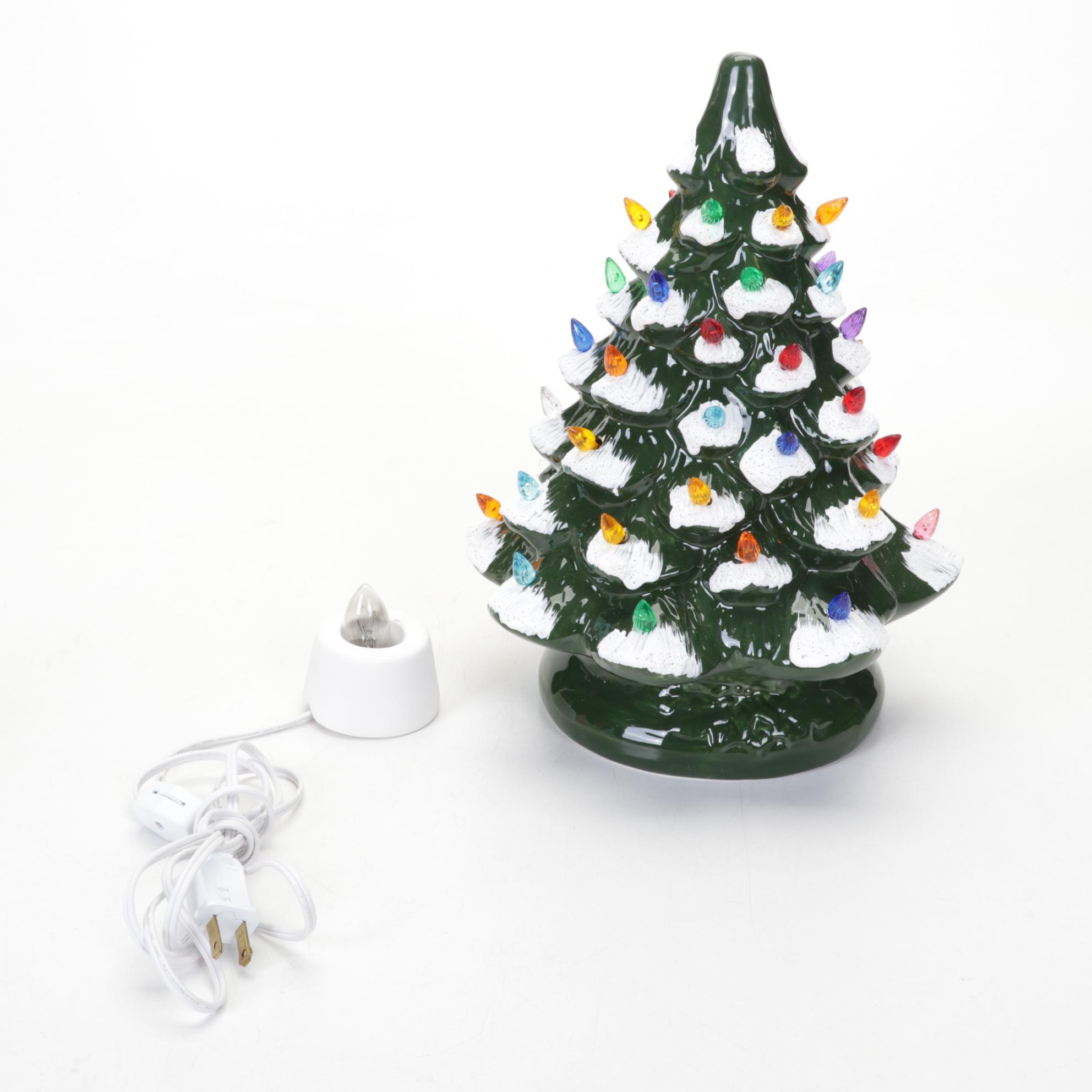 Mr. Christmas and Other Table Top Ceramic Light-Up Christmas Trees