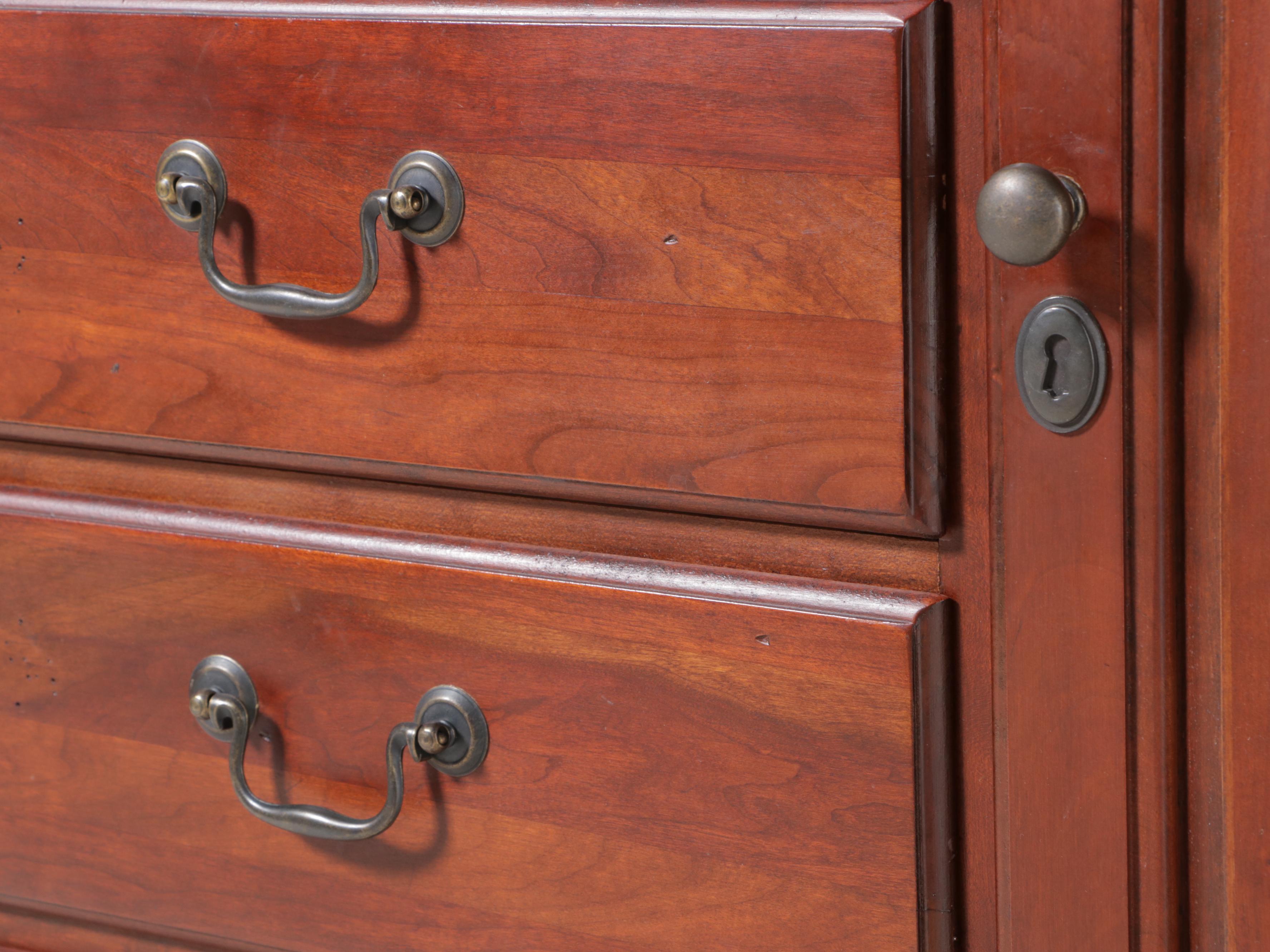 Federal Style Cherrywood-Stained Ten-Drawer Gentleman's Chest, Late 20th Century