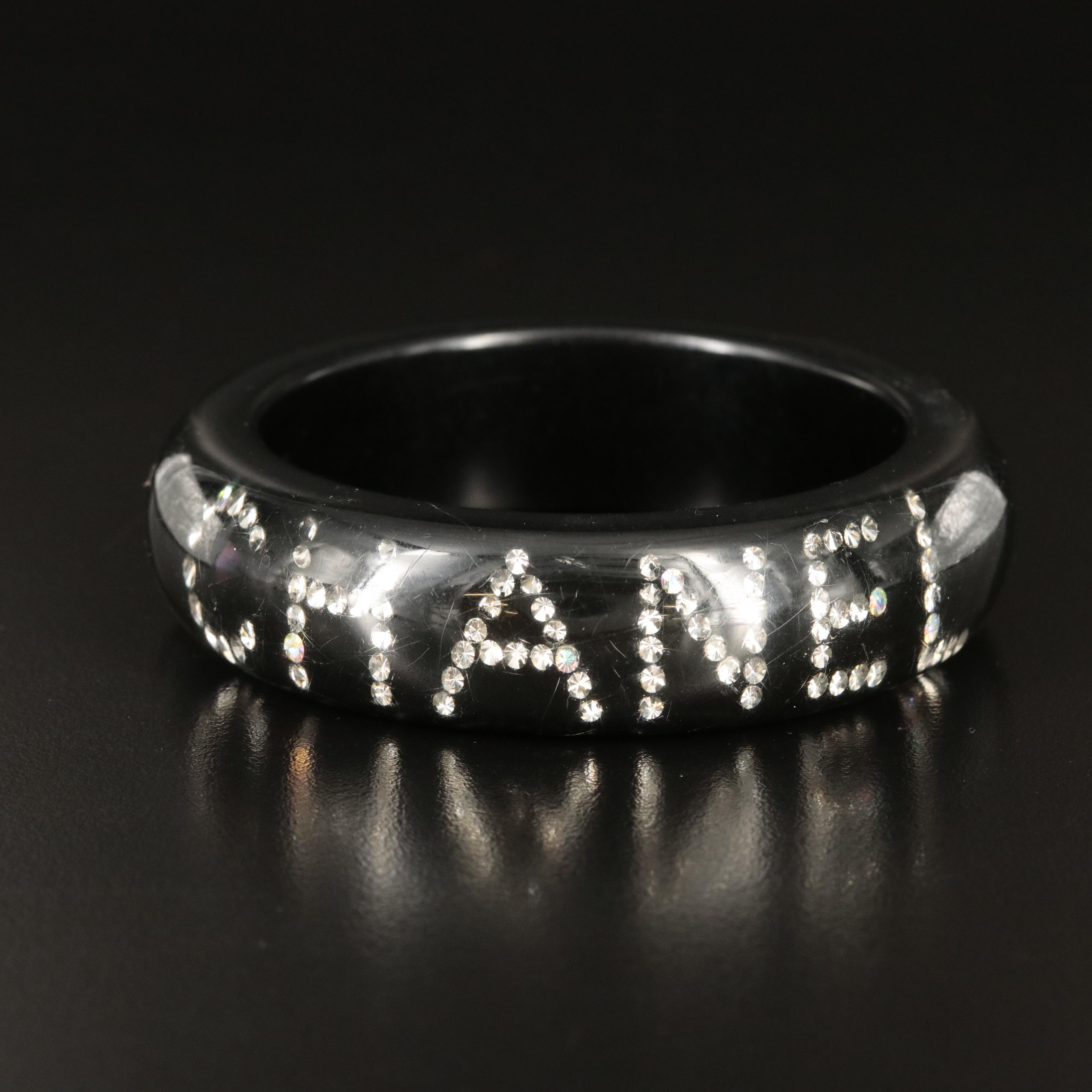 Chanel Logo Medium Crystal Resin Bangle