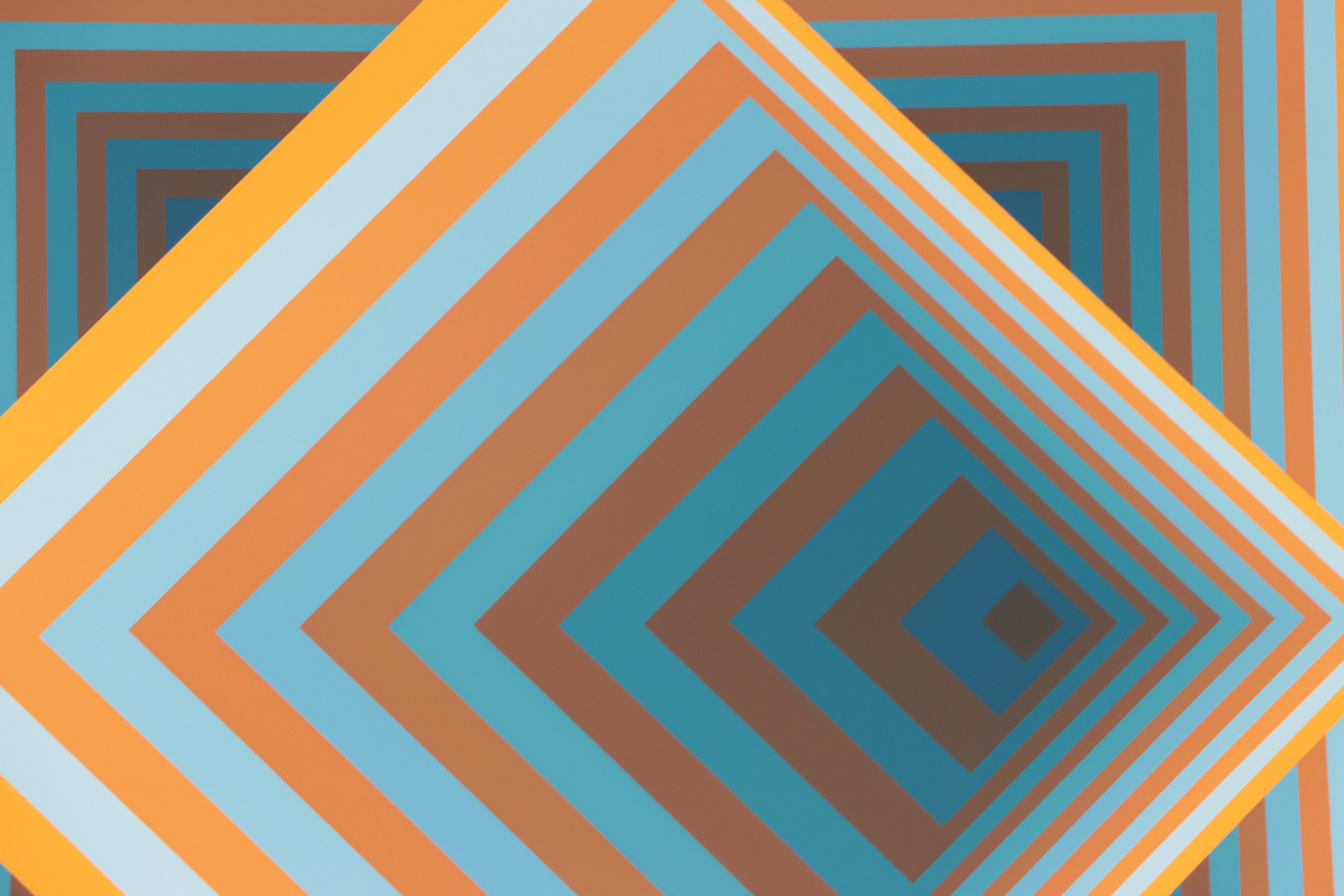 Jurgen Peters Op Art Serigraph "Pyramidal Contrast," 1981