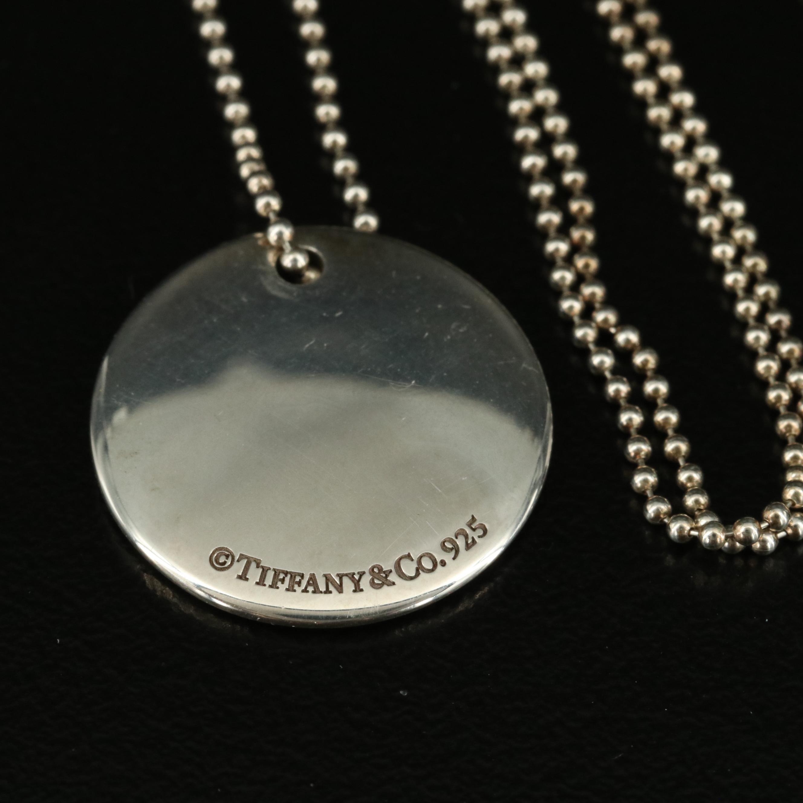 Tiffany & Co. Notes Alphabet Disc Charm Pendant Necklace