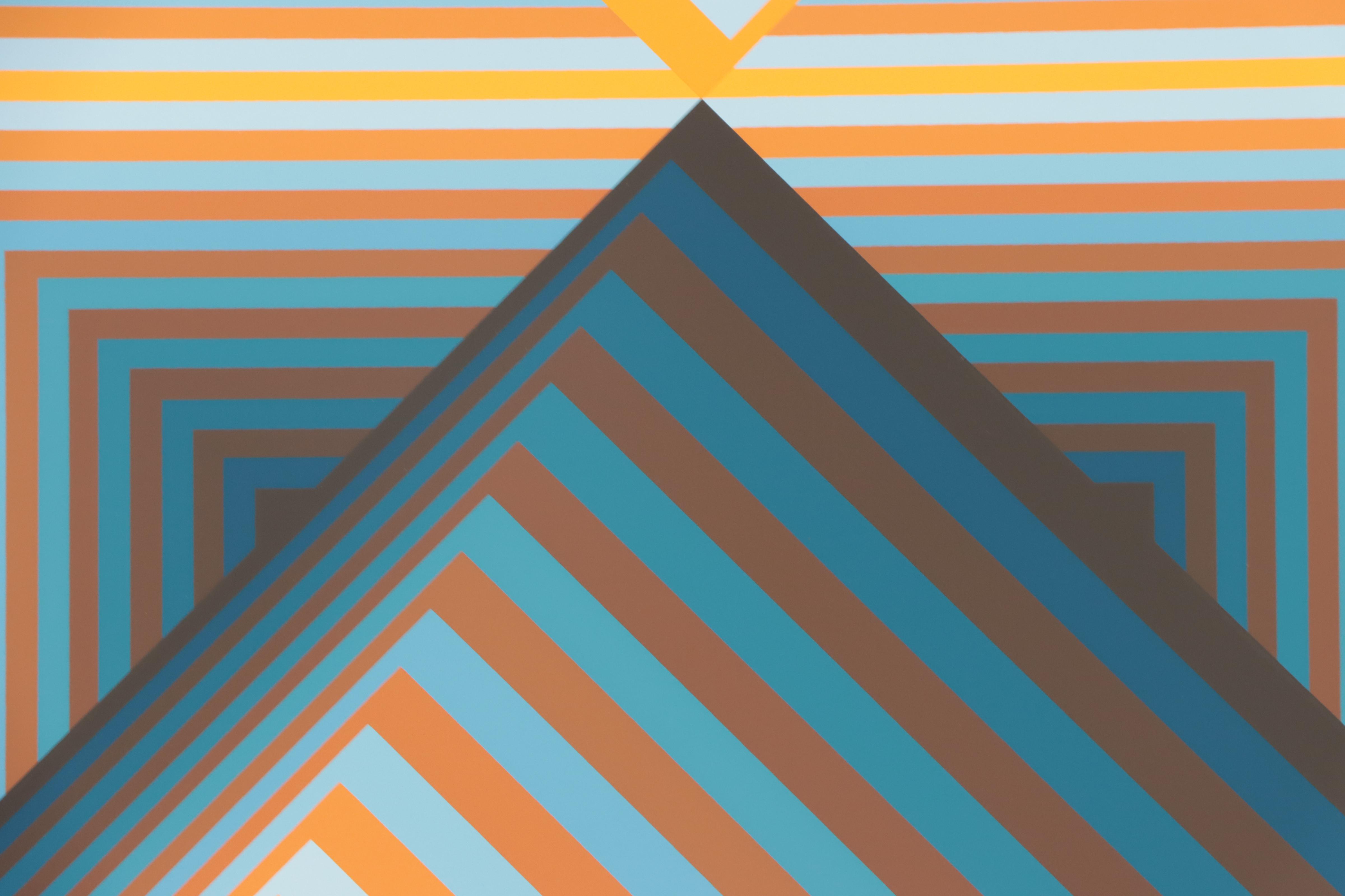 Jurgen Peters Op Art Serigraph "Pyramidal Contrast," 1981