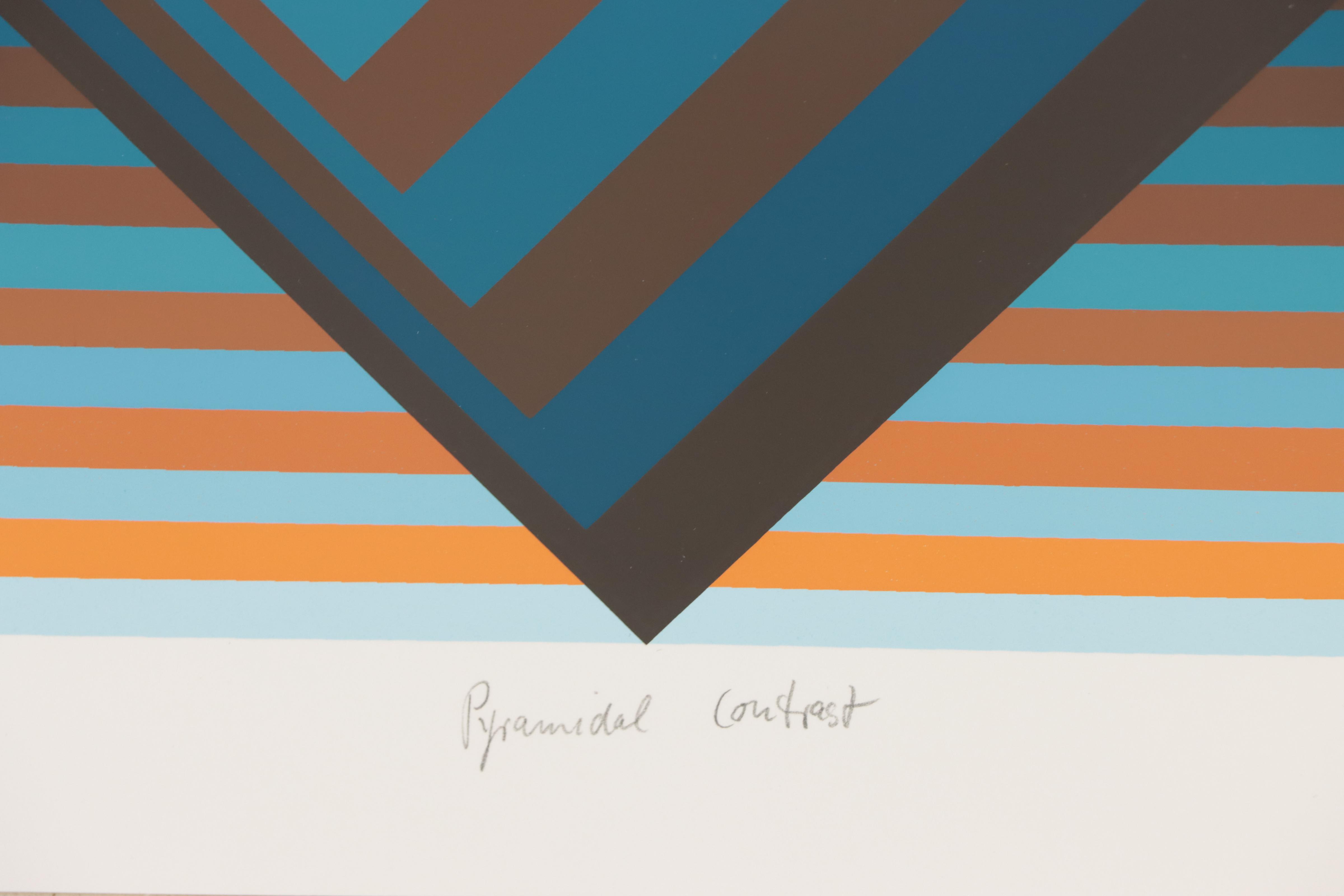 Jurgen Peters Op Art Serigraph "Pyramidal Contrast," 1981
