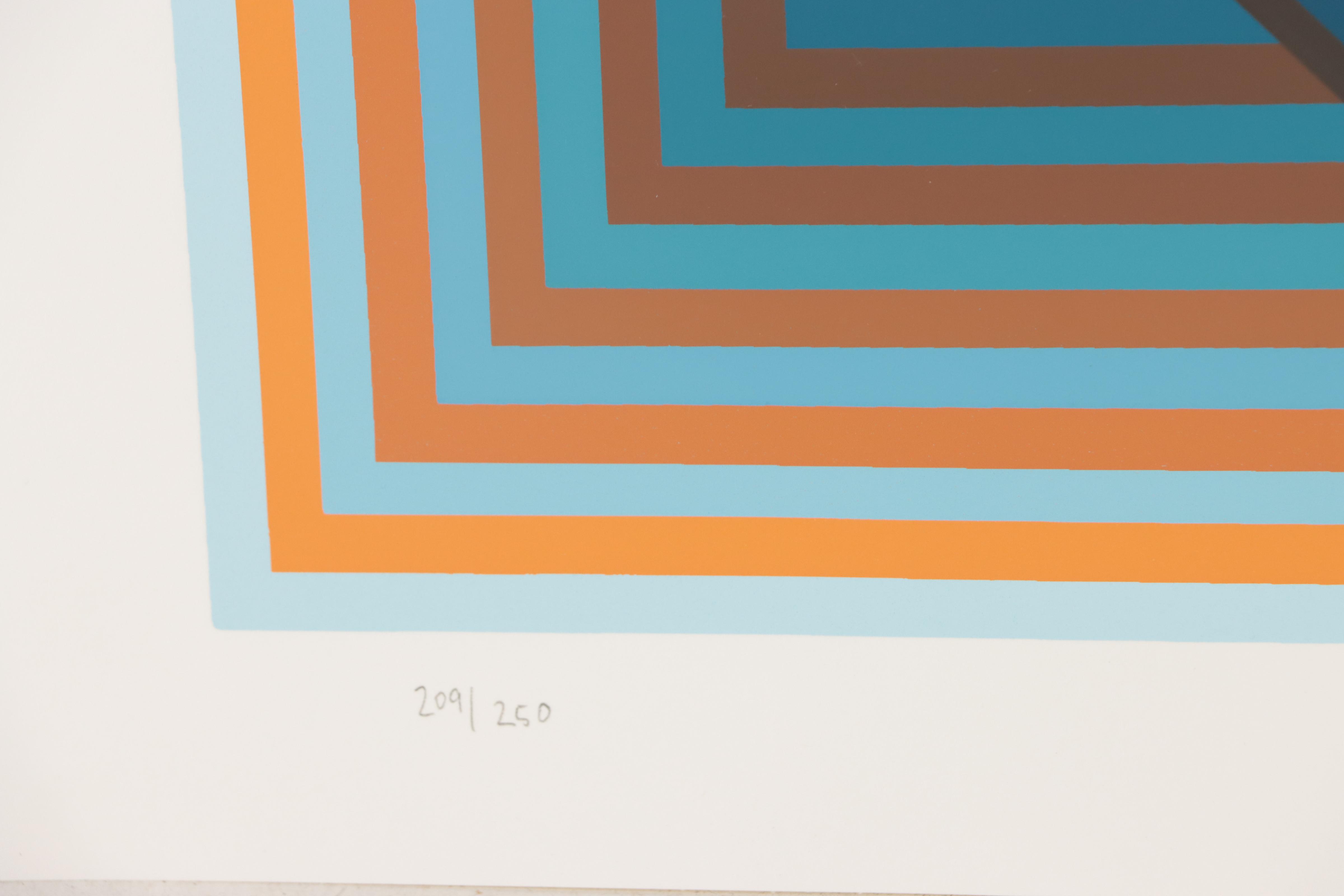 Jurgen Peters Op Art Serigraph "Pyramidal Contrast," 1981