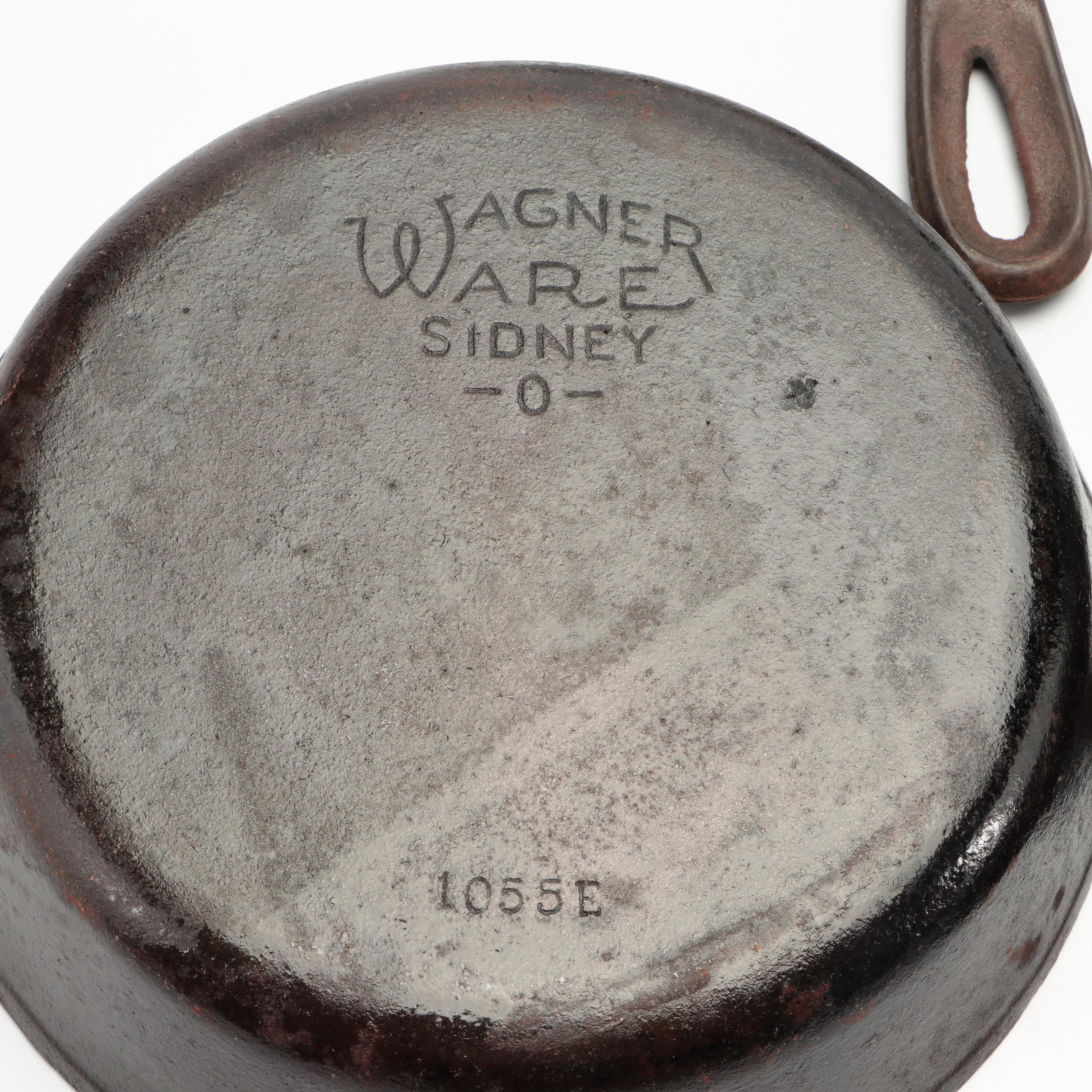 Wagner Ware No. 5 Cast Iron Skillets with Other Deep Skillet, 20th Century