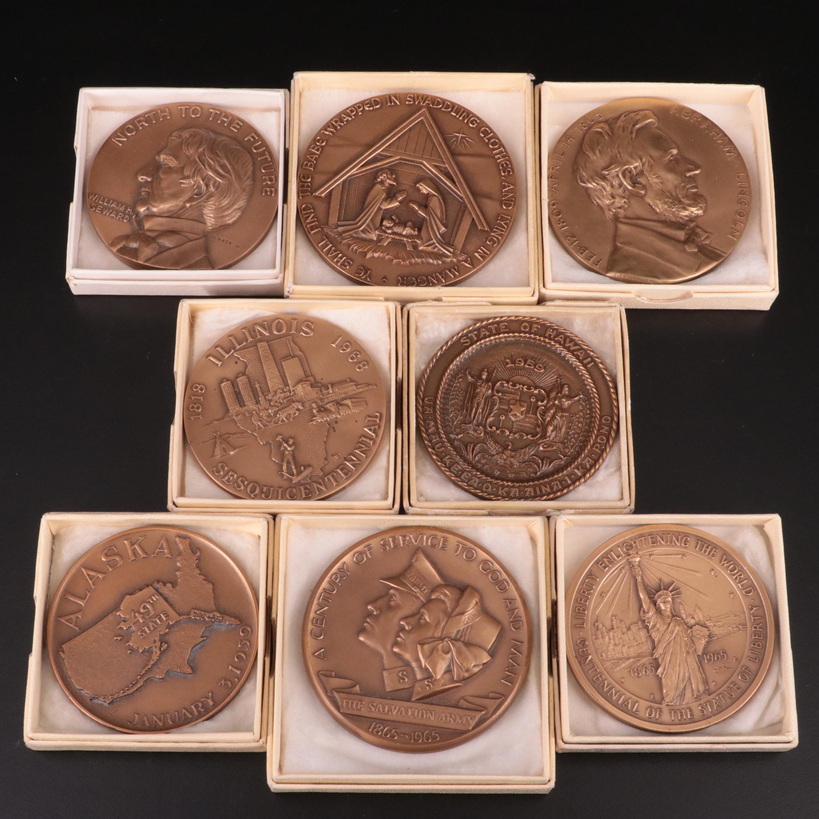 Eight Commemorative Bronze Medals