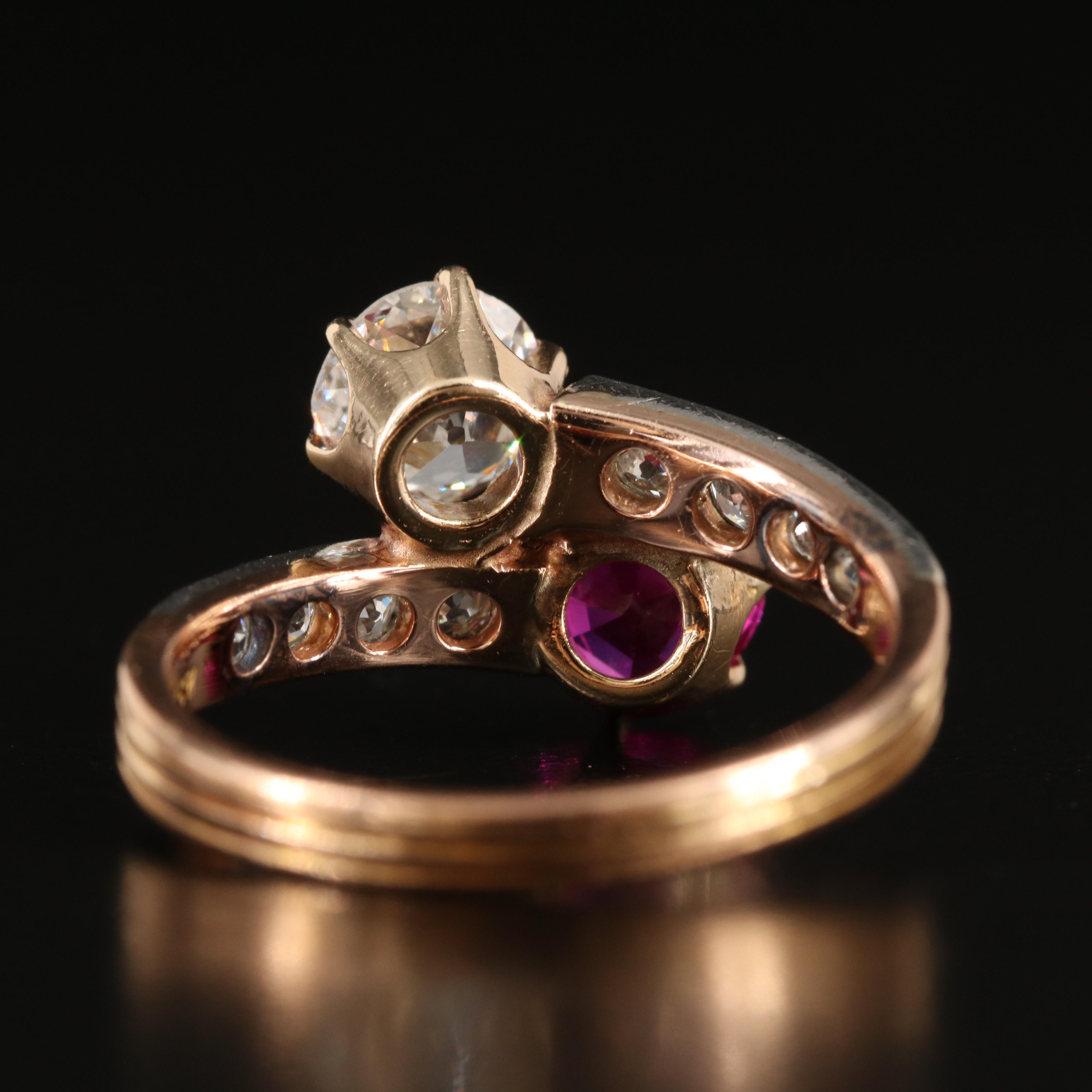 TB Starr 18K 1.20 CTW Diamond and 1.34 CT Ruby Ring with Platinum Accents