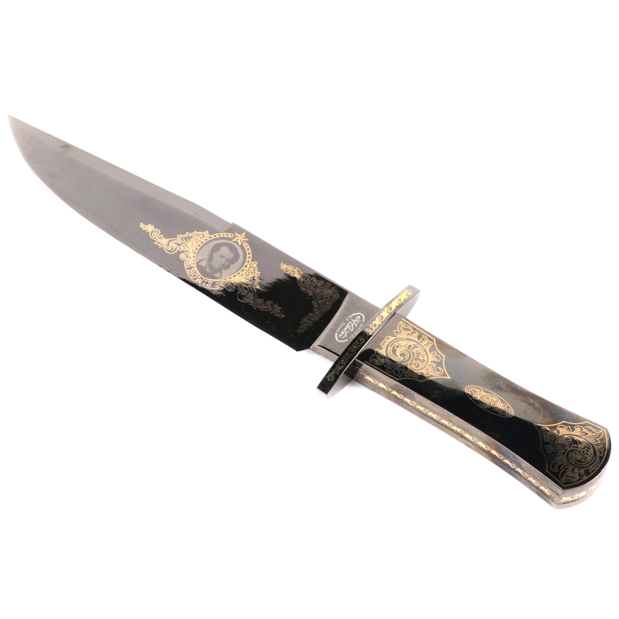 Gigand Jim Bowie Commemorative Bowie Knife and Display