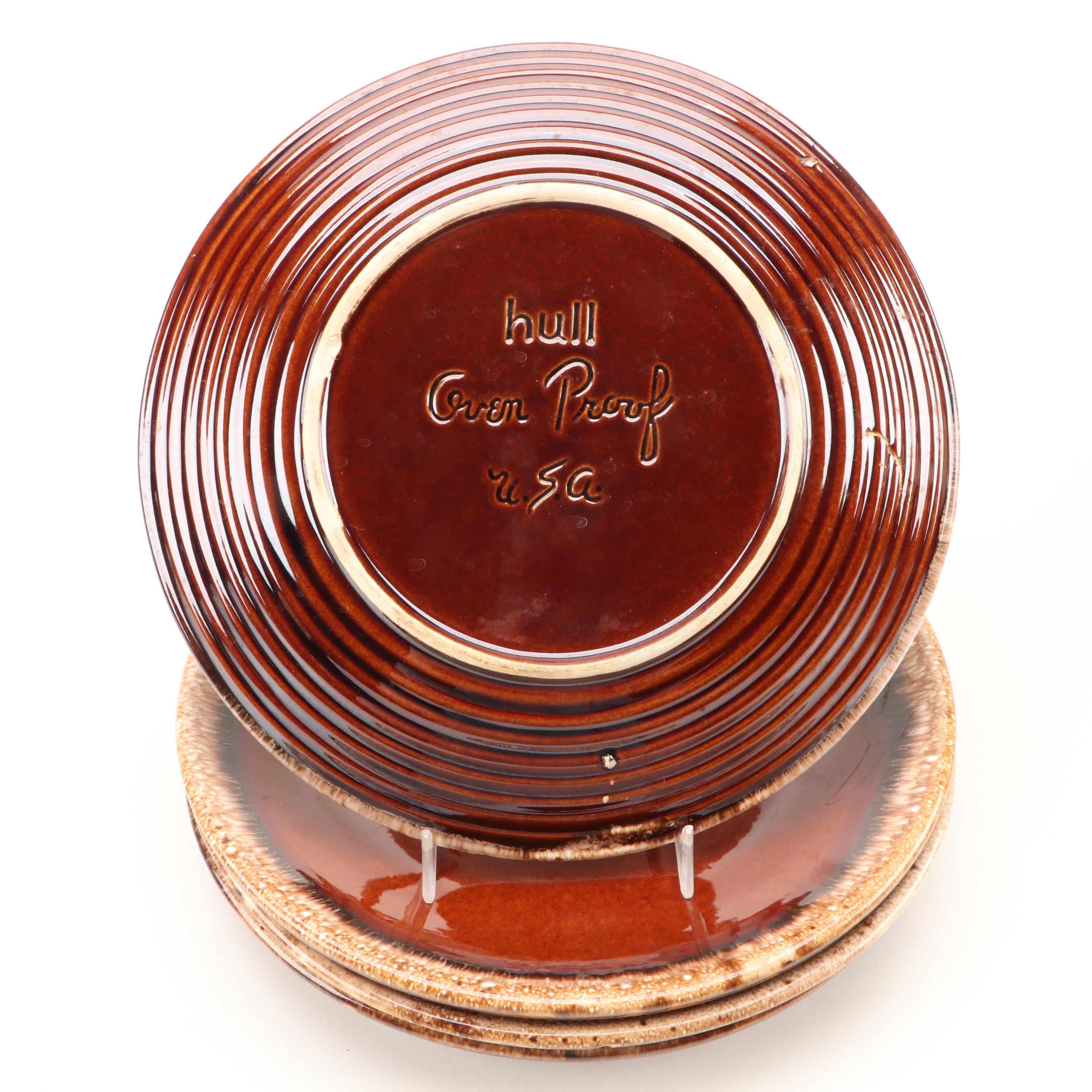 McCoy, Hull, and Other Brown Drip Glazed Pottery Dinnerware and Tableware