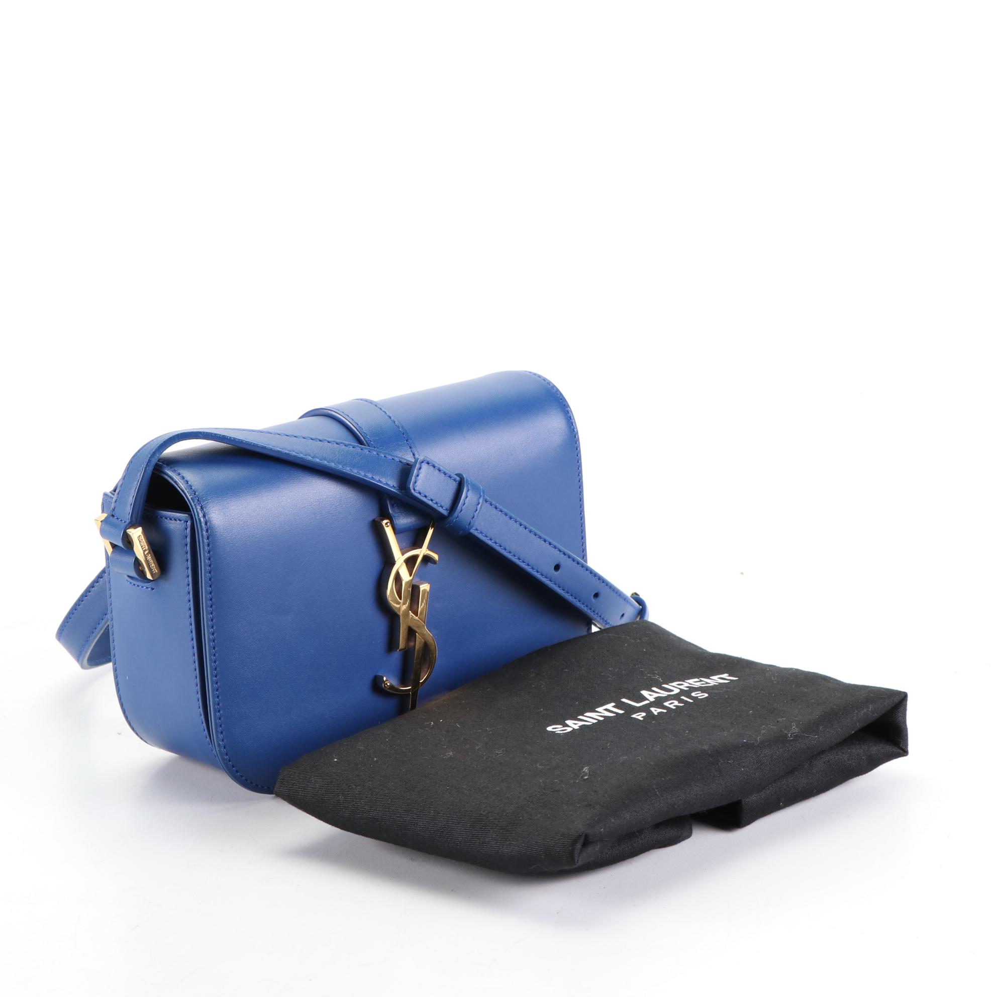 Saint Laurent Small Universite Crossbody Bag in Blue Leather