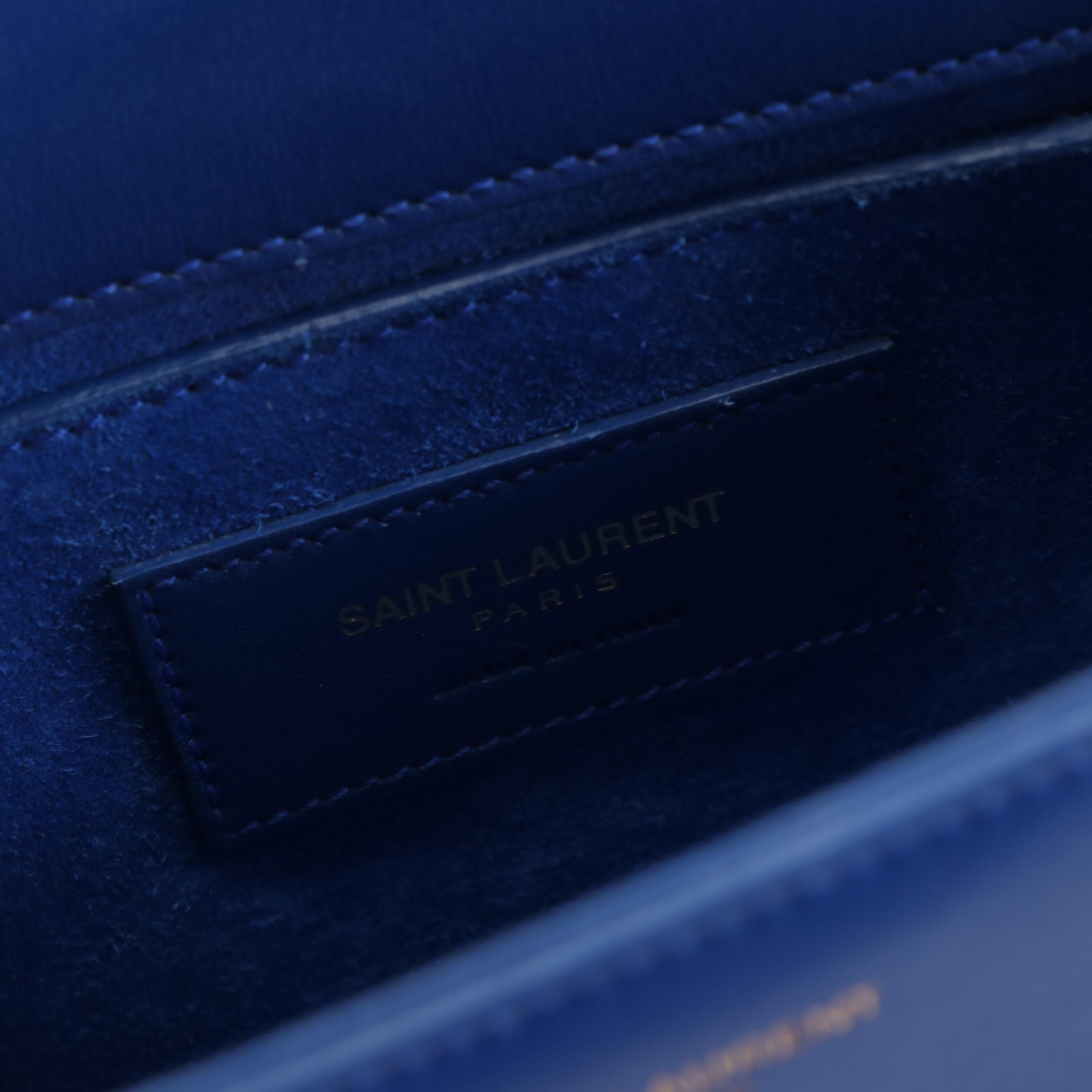 Saint Laurent Small Universite Crossbody Bag in Blue Leather
