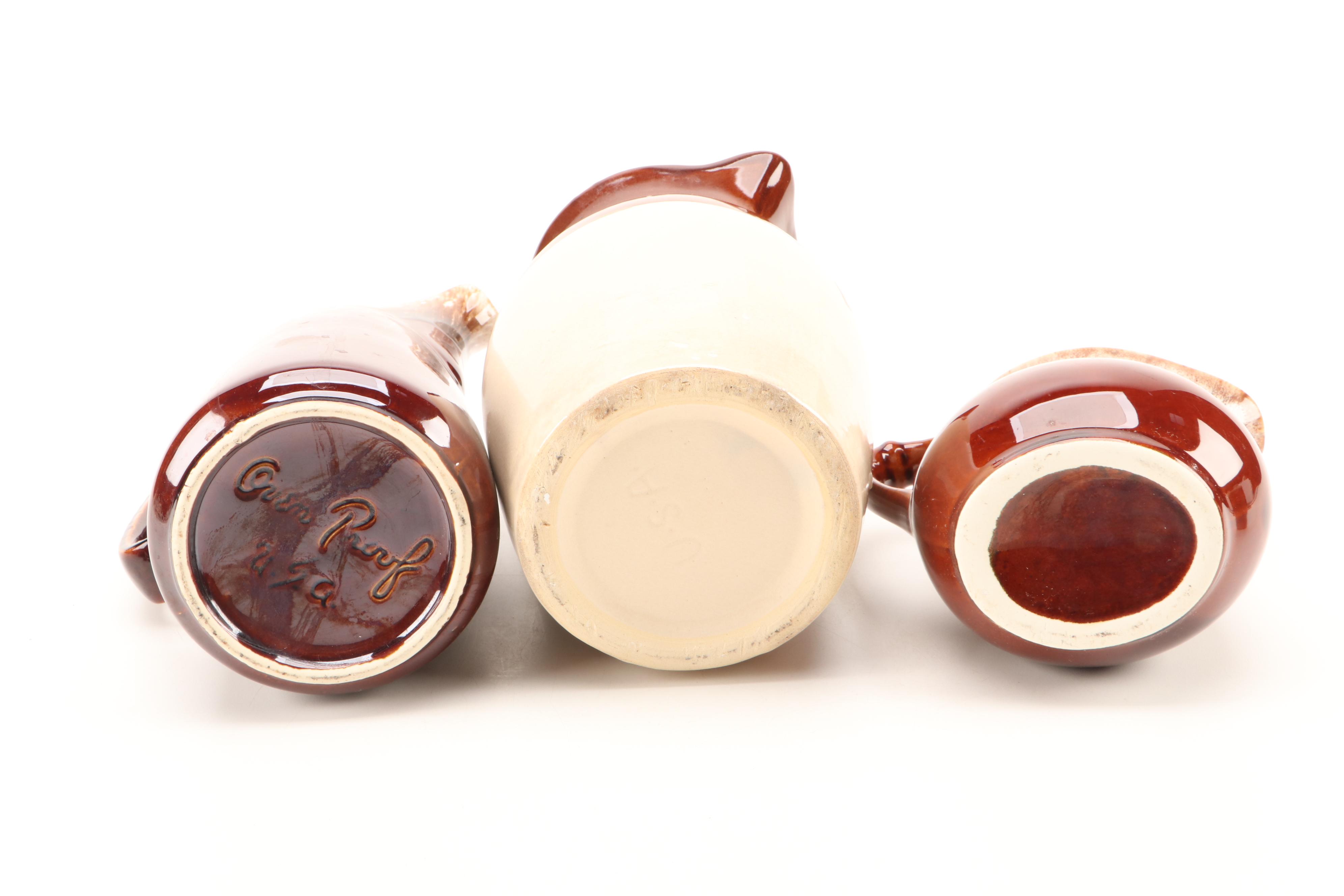 McCoy, Hull, and Other Brown Drip Glazed Pottery Dinnerware and Tableware