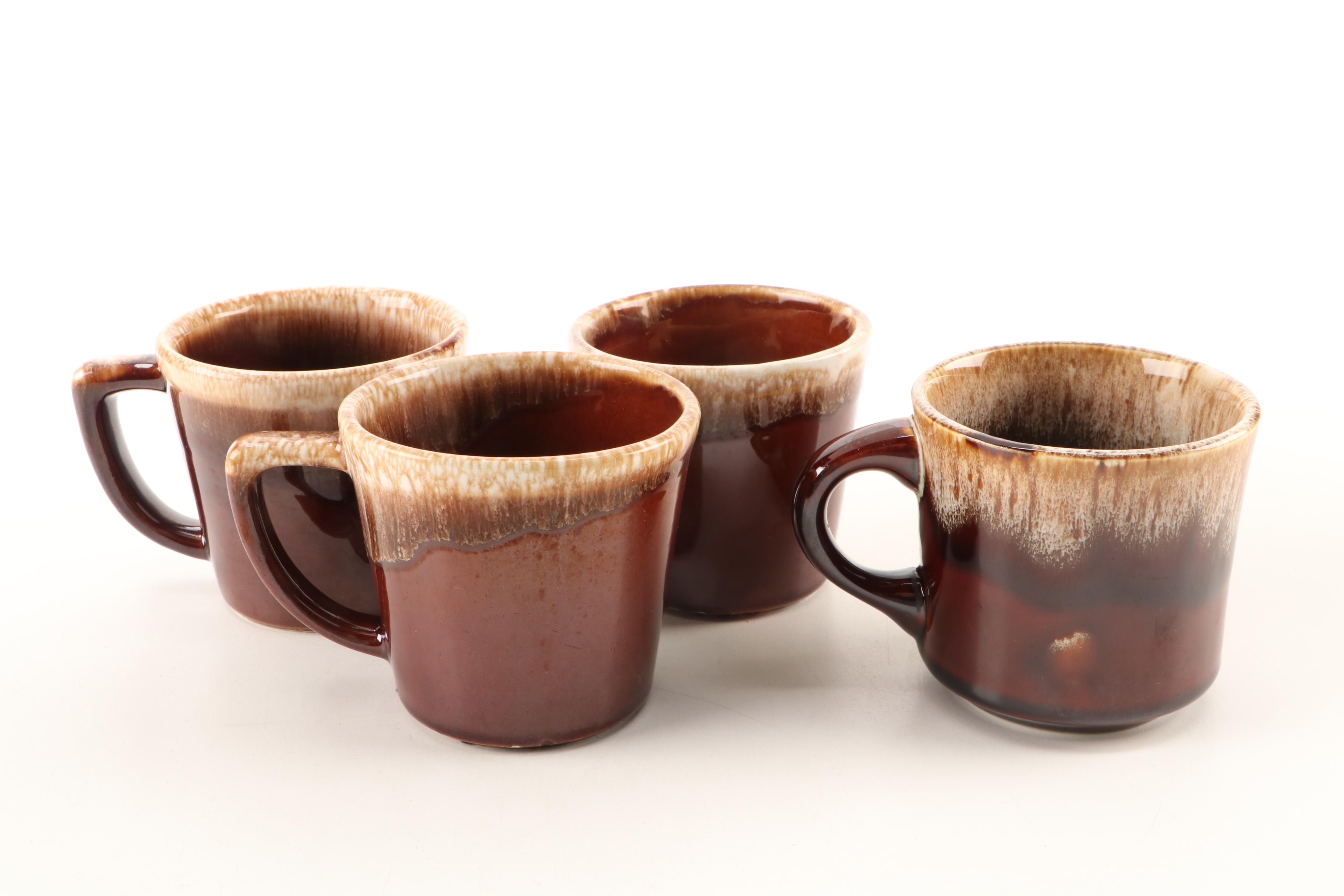 McCoy, Hull, and Other Brown Drip Glazed Pottery Dinnerware and Tableware