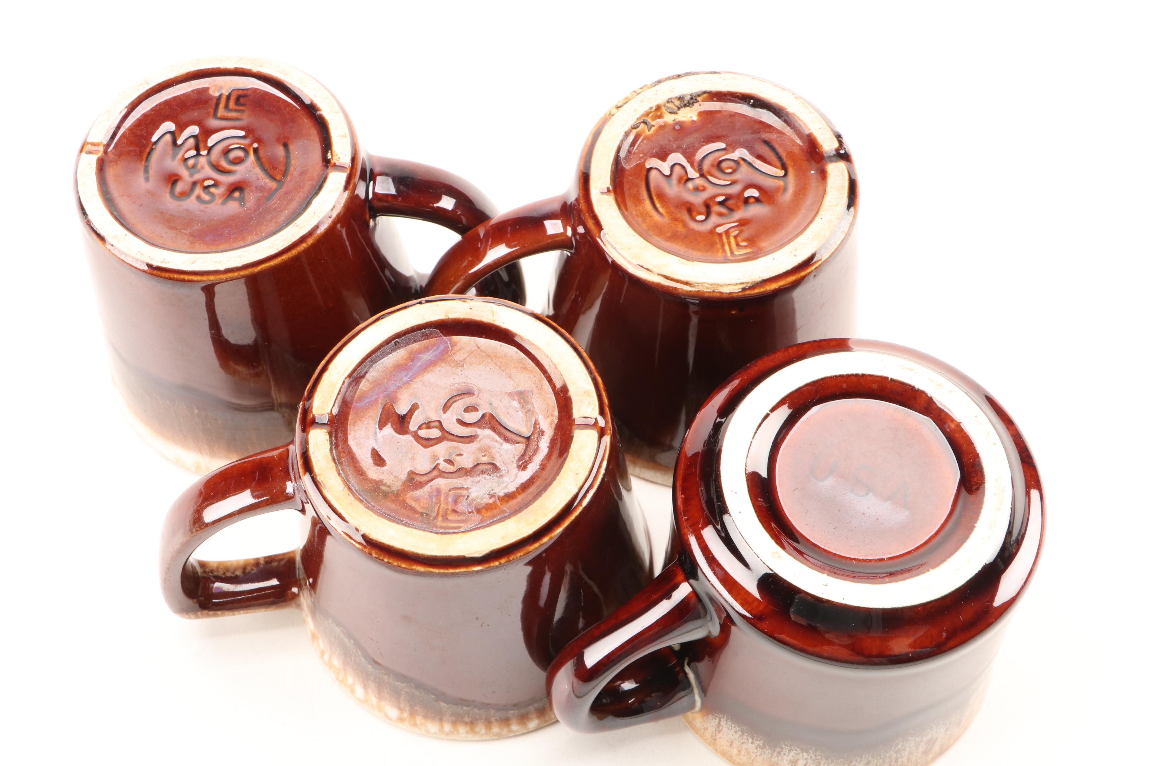 McCoy, Hull, and Other Brown Drip Glazed Pottery Dinnerware and Tableware