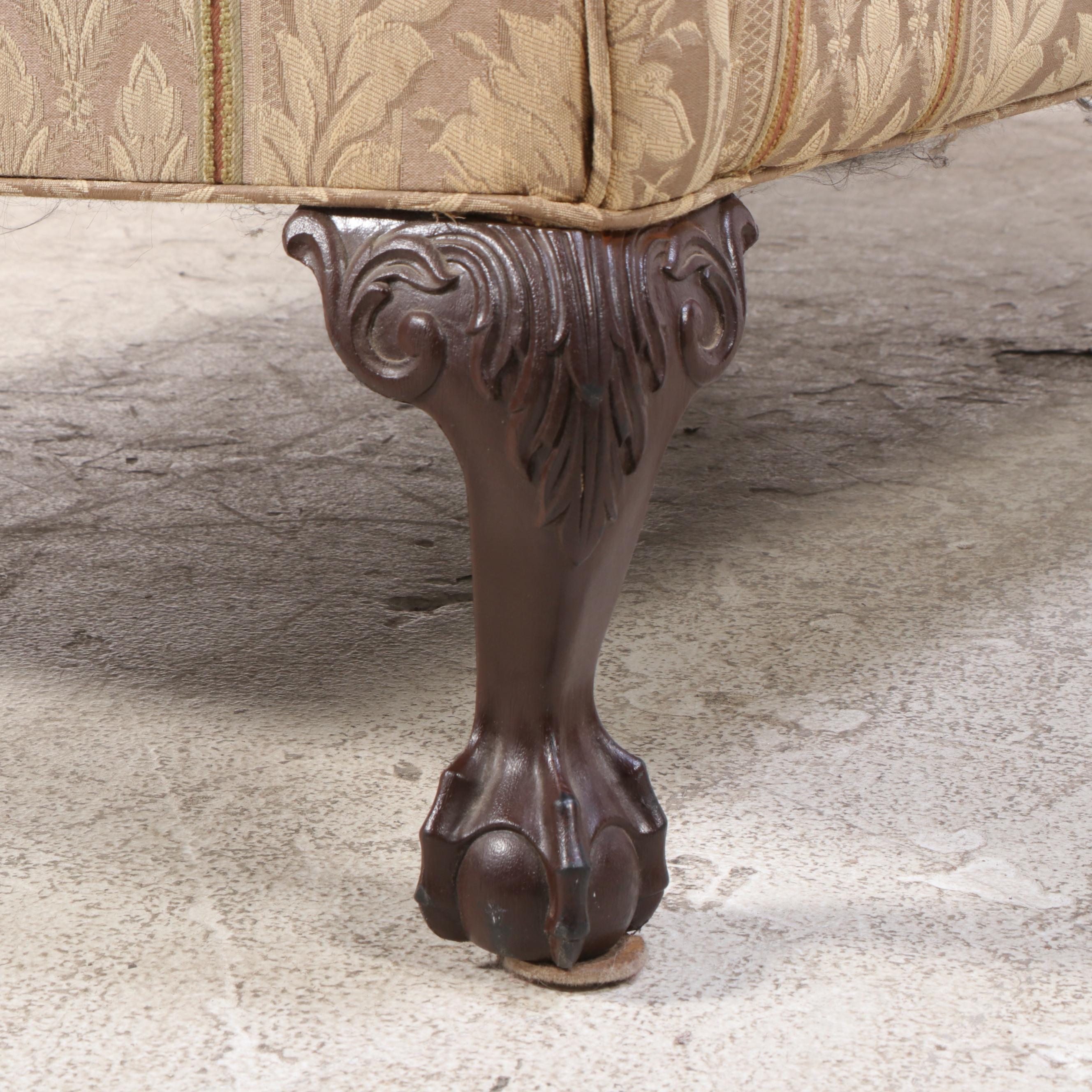 Golden Chair Chippendale Style Custom-Upholstered Camel-Back Loveseat