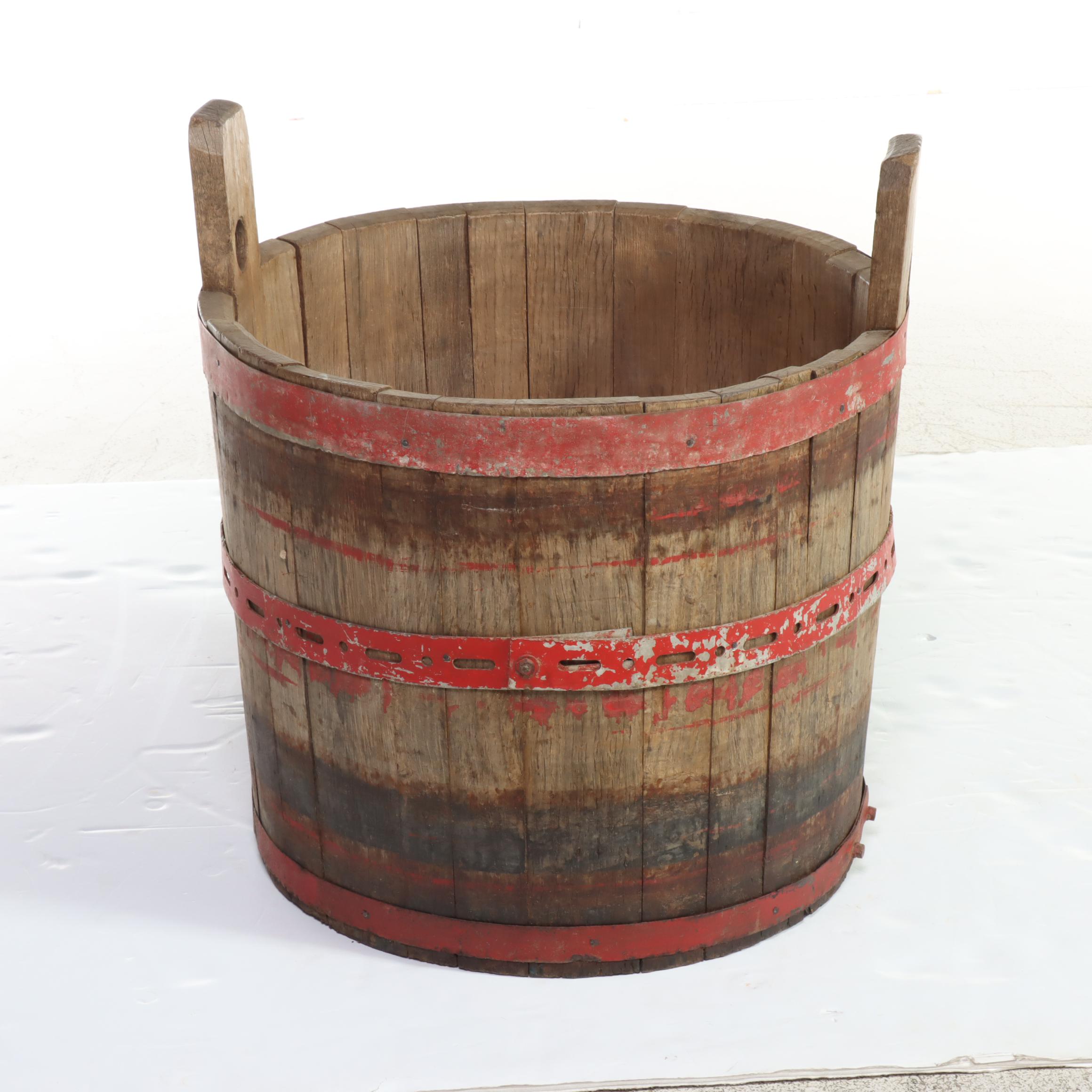 Iron Bound Wood Slat Buckets