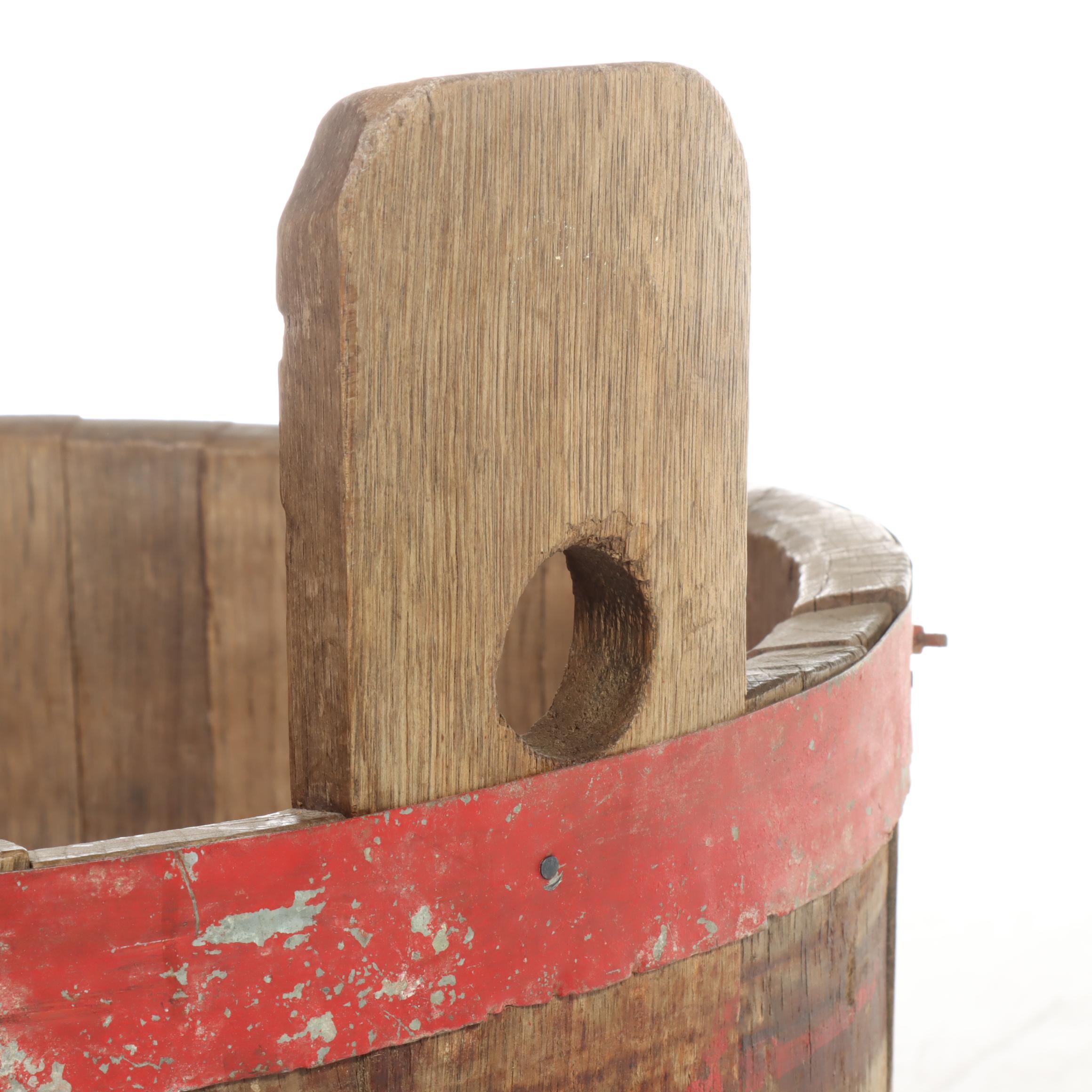 Iron Bound Wood Slat Buckets