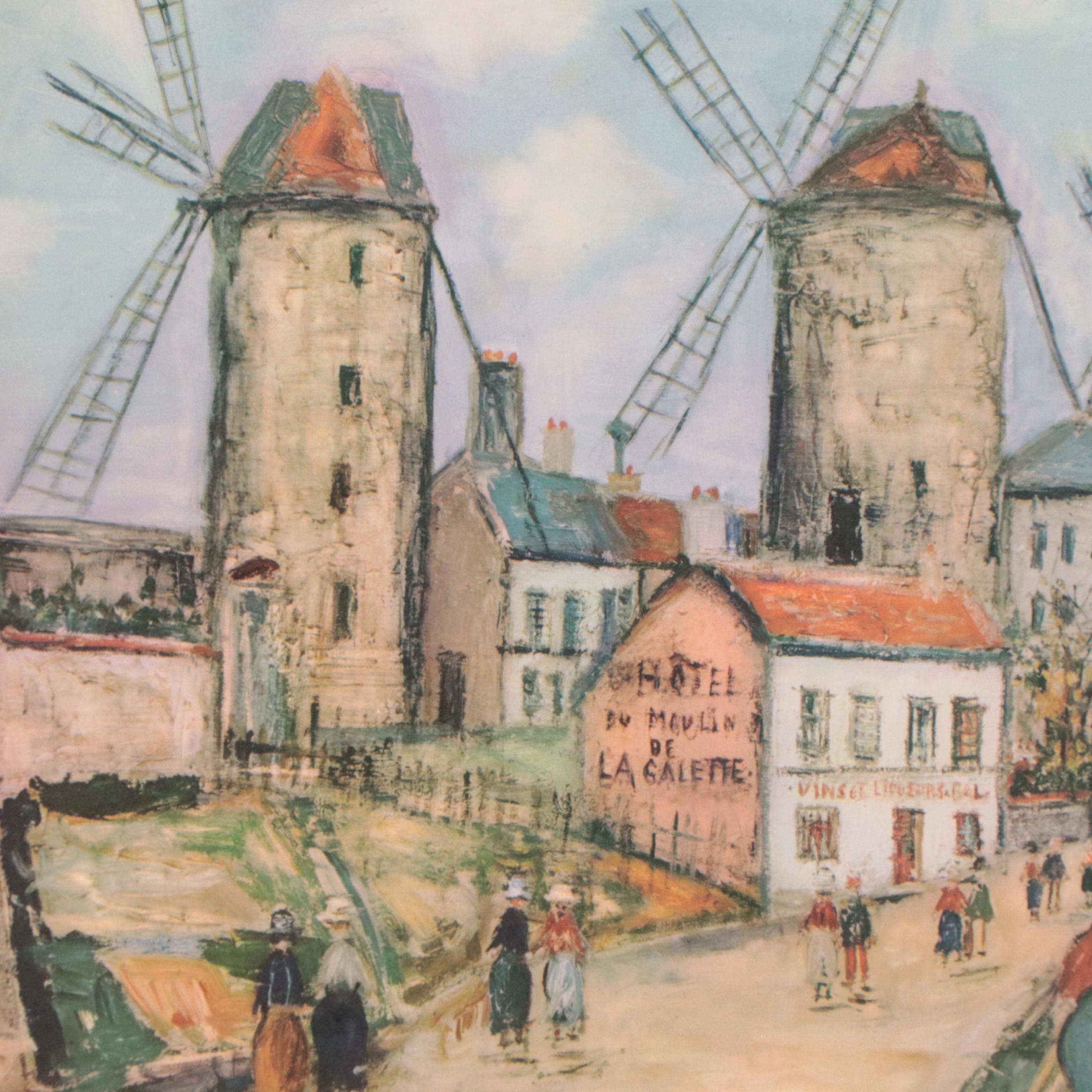 Offset Lithograph After Maurice Utrillo "Windmills of Montmartre"