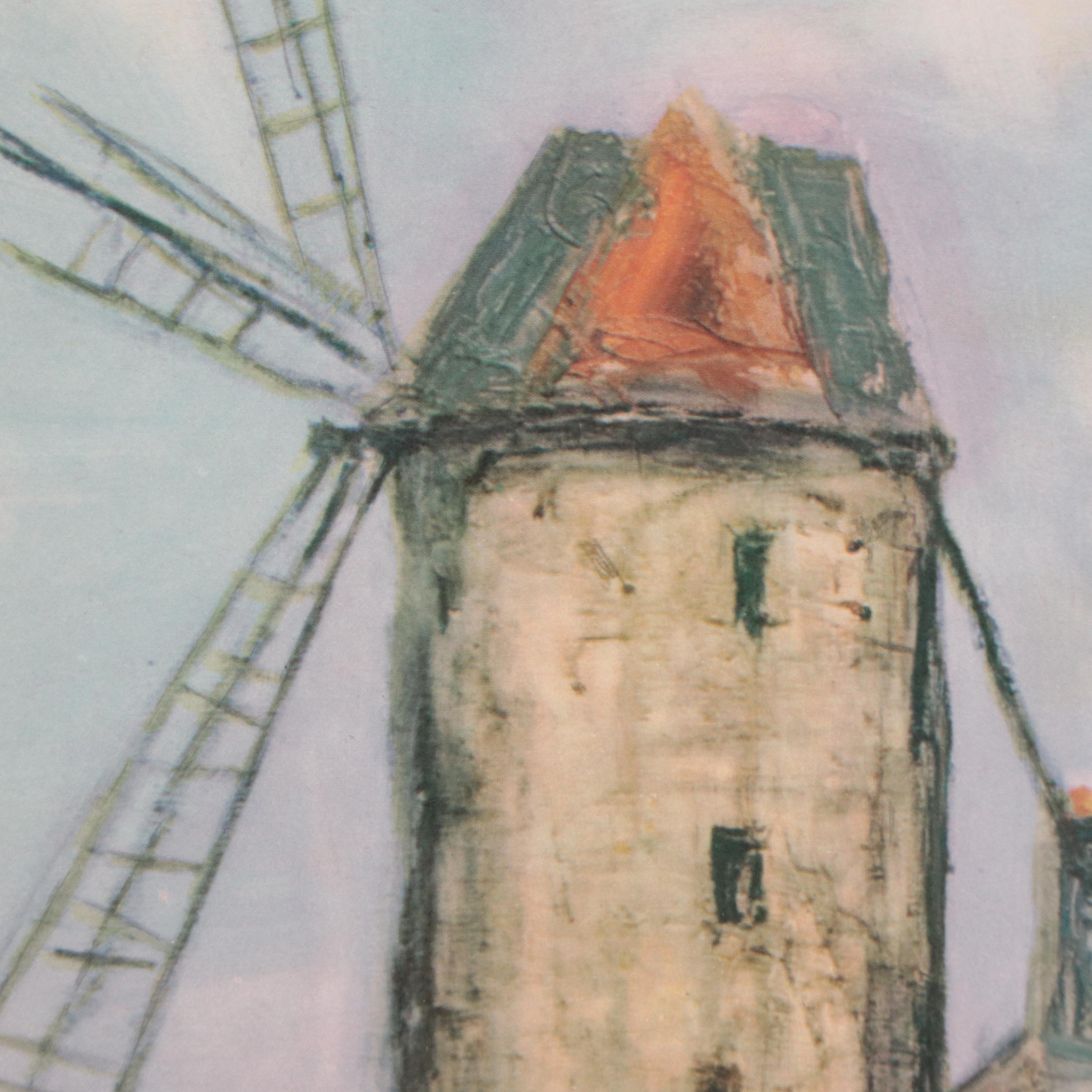 Offset Lithograph After Maurice Utrillo "Windmills of Montmartre"