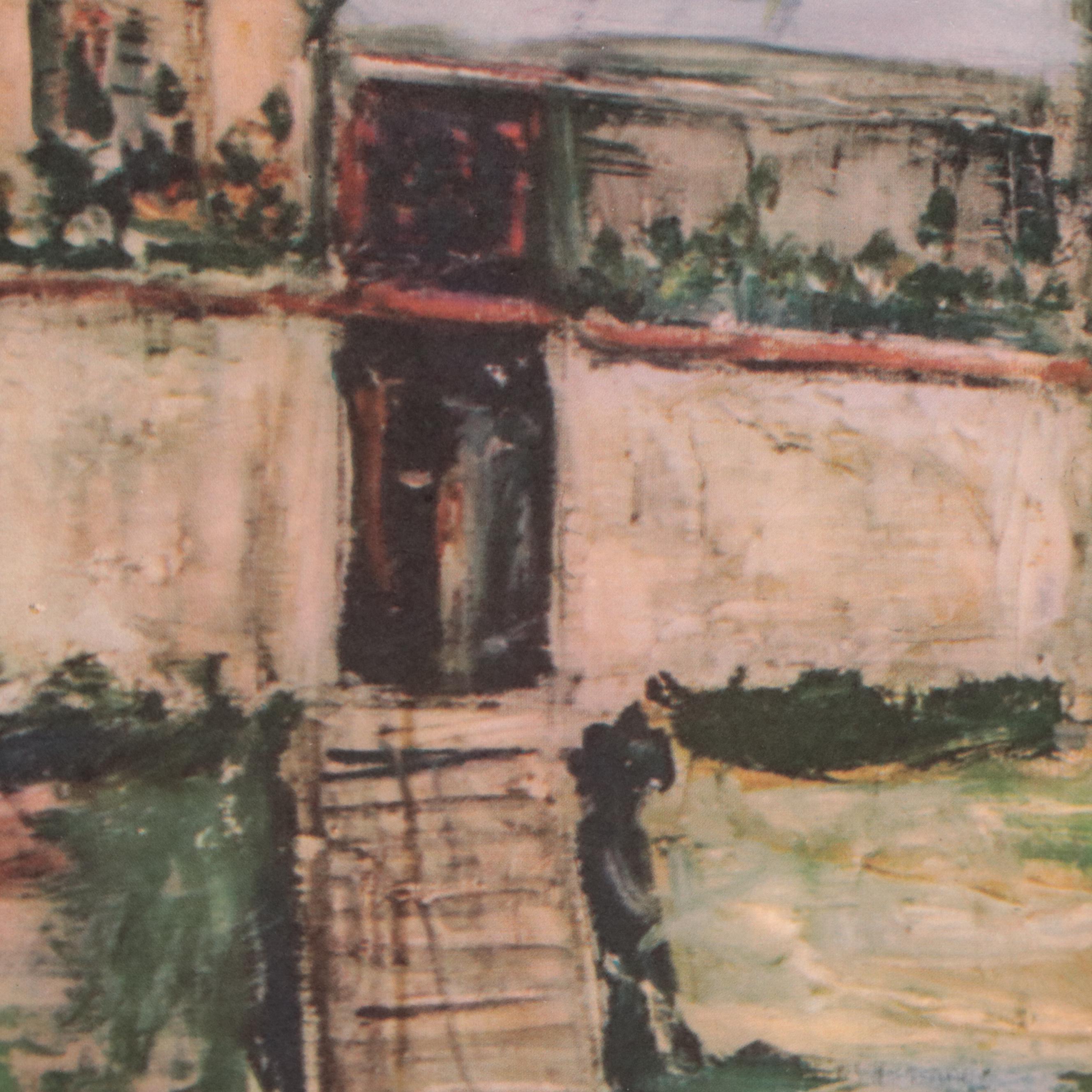 Offset Lithograph After Maurice Utrillo "Windmills of Montmartre"