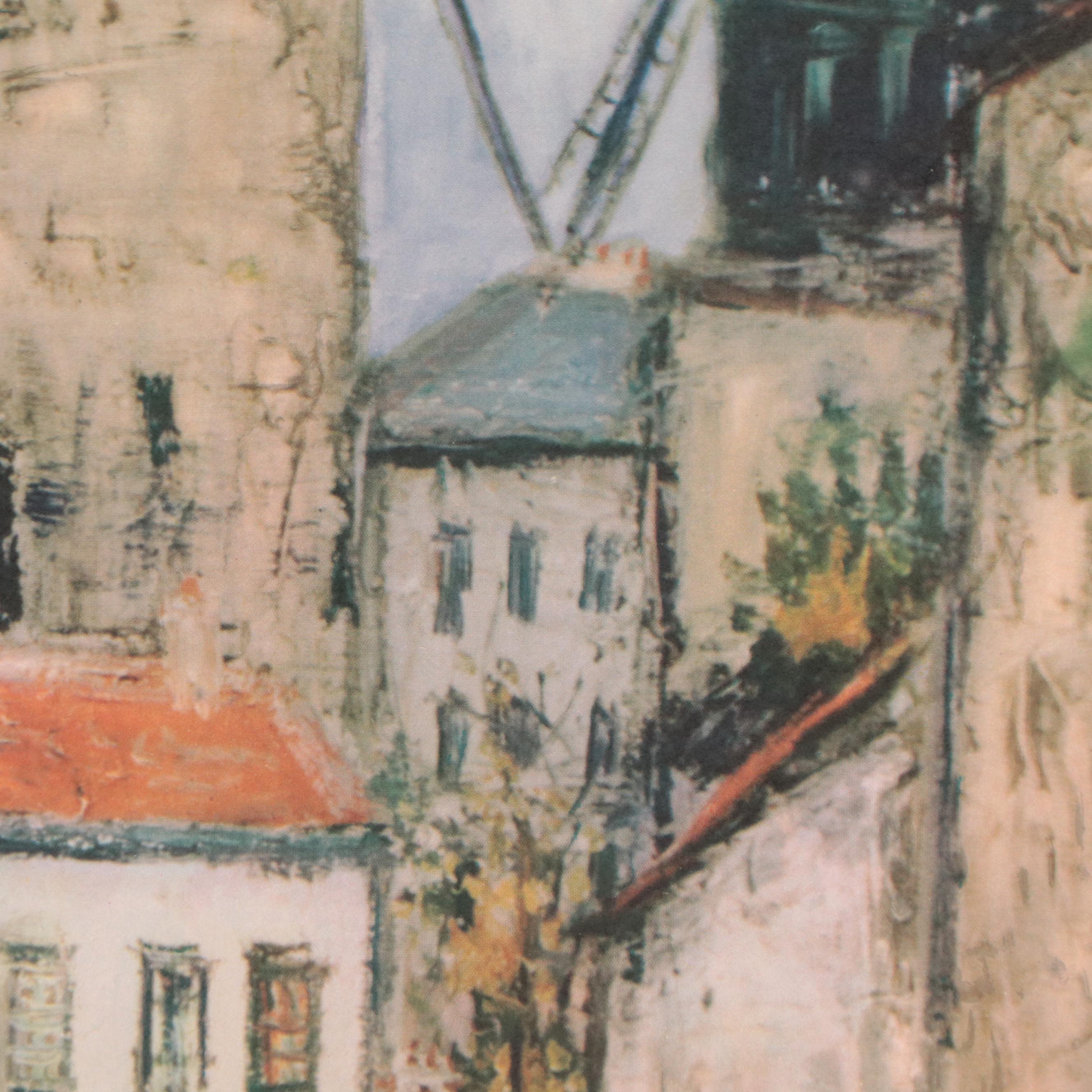 Offset Lithograph After Maurice Utrillo "Windmills of Montmartre"