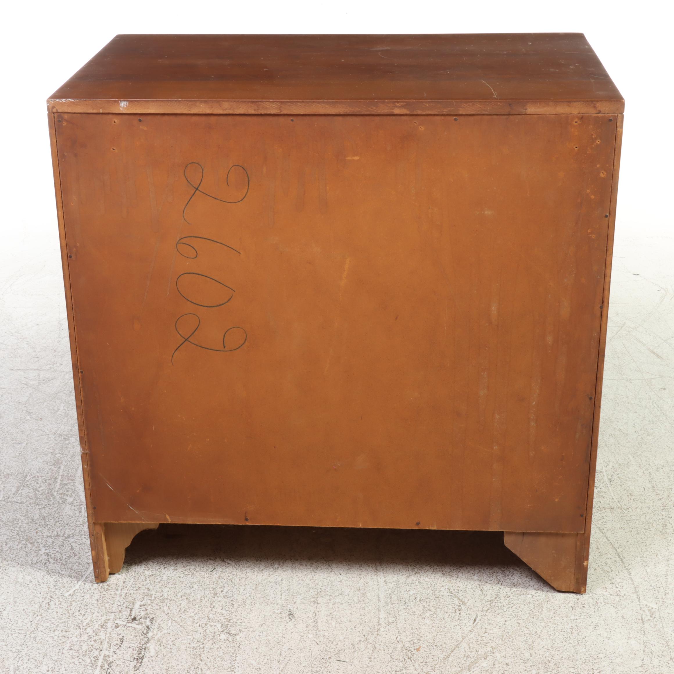 Federal Style Maple Three-Drawer Bedside Chest, Mid to Late 20th Century