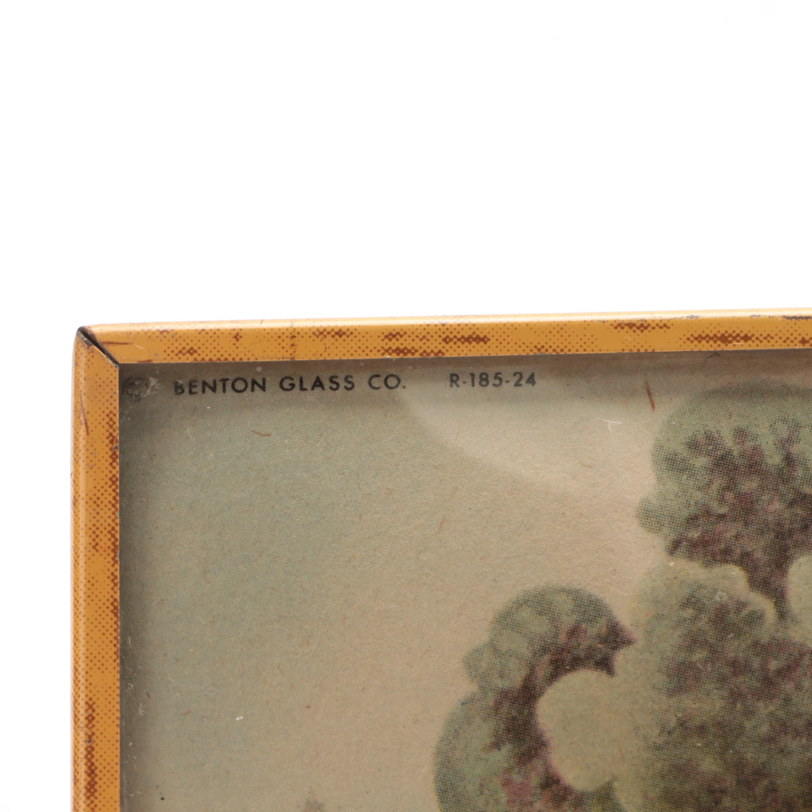 Benton Glass Reverse Serigraph and Offset Lithograph Scenic Silhouettes