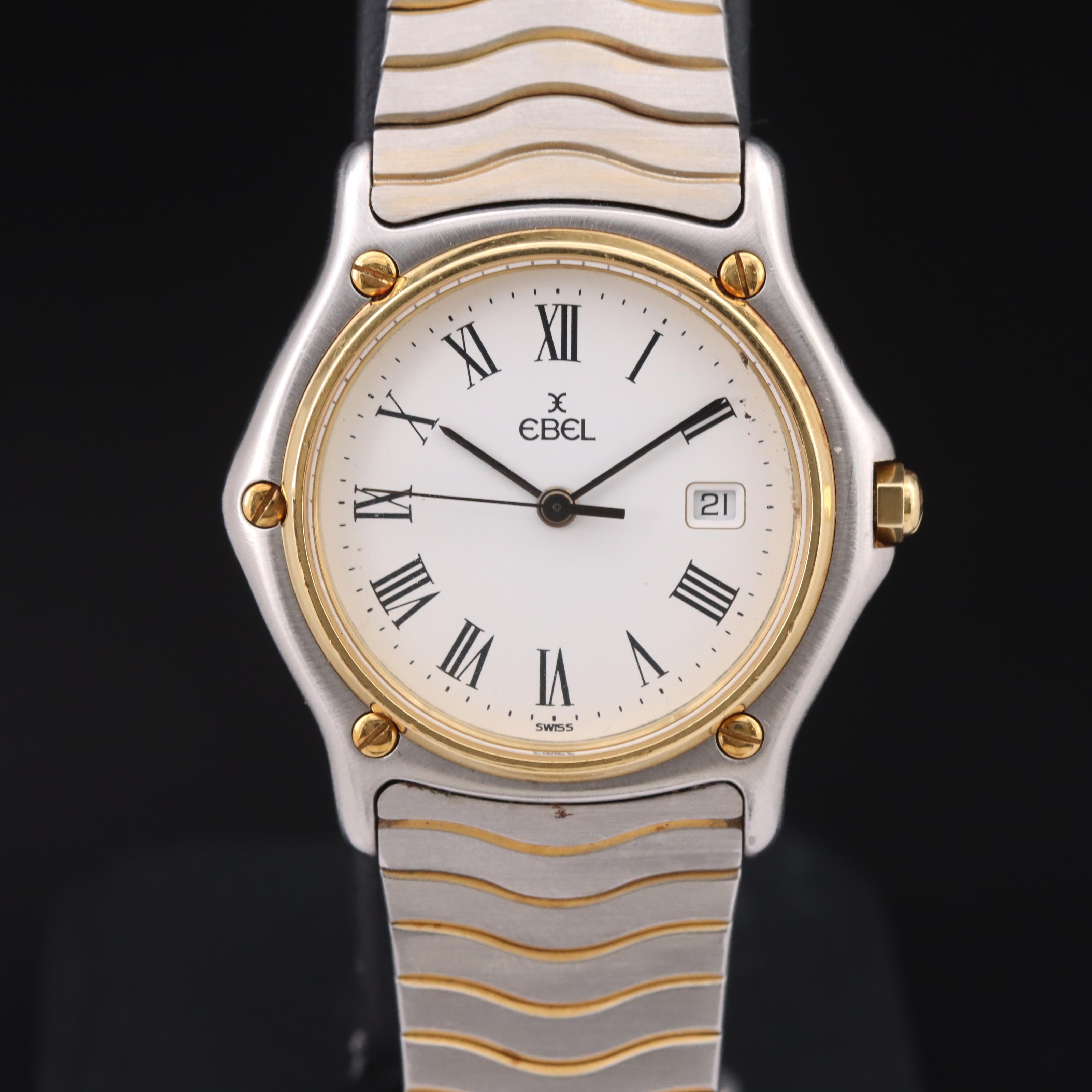 Ebel 18K and Stainless Steel Sport Classic Watch