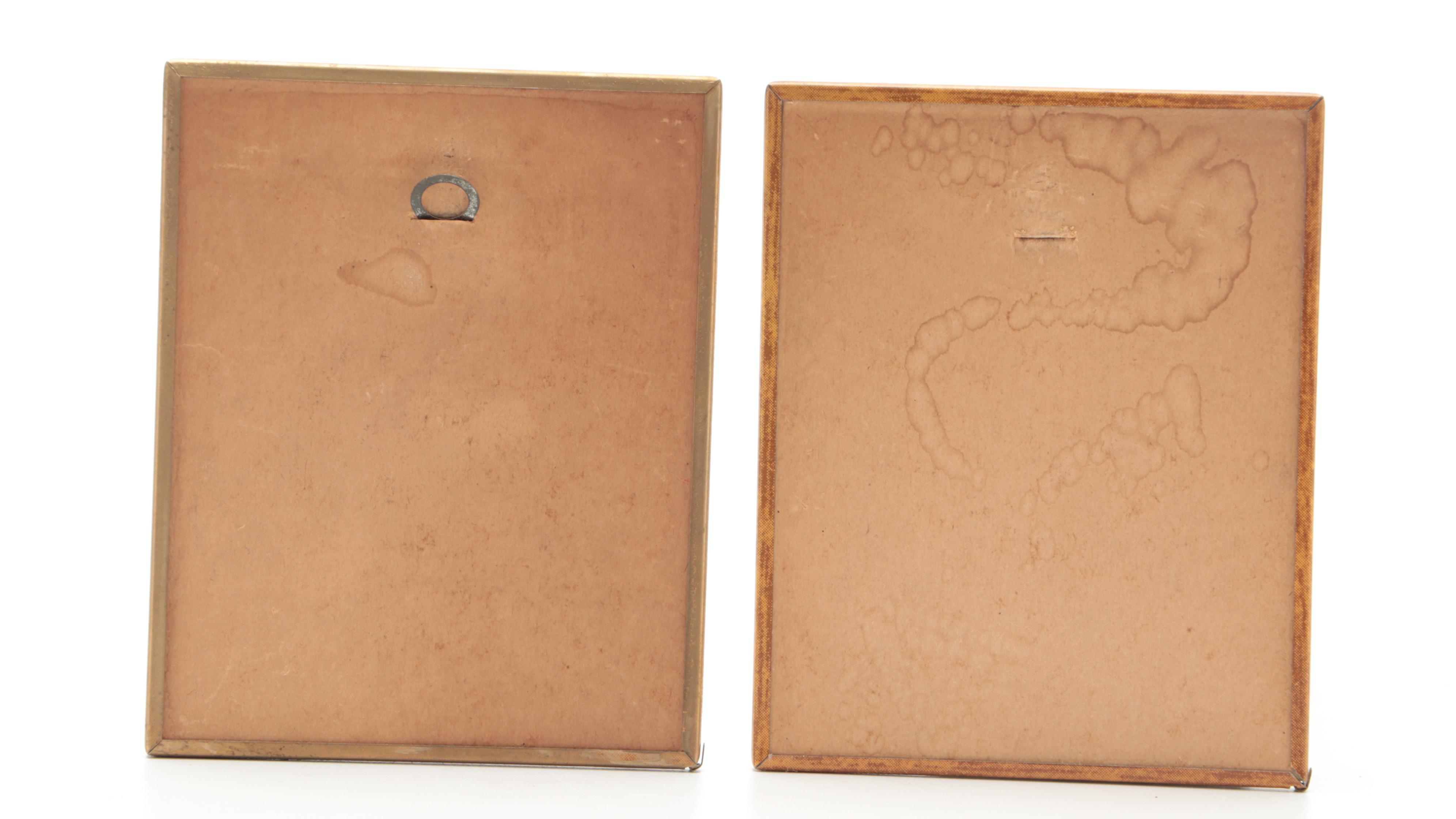 Benton Glass Reverse Serigraph and Offset Lithograph Scenic Silhouettes