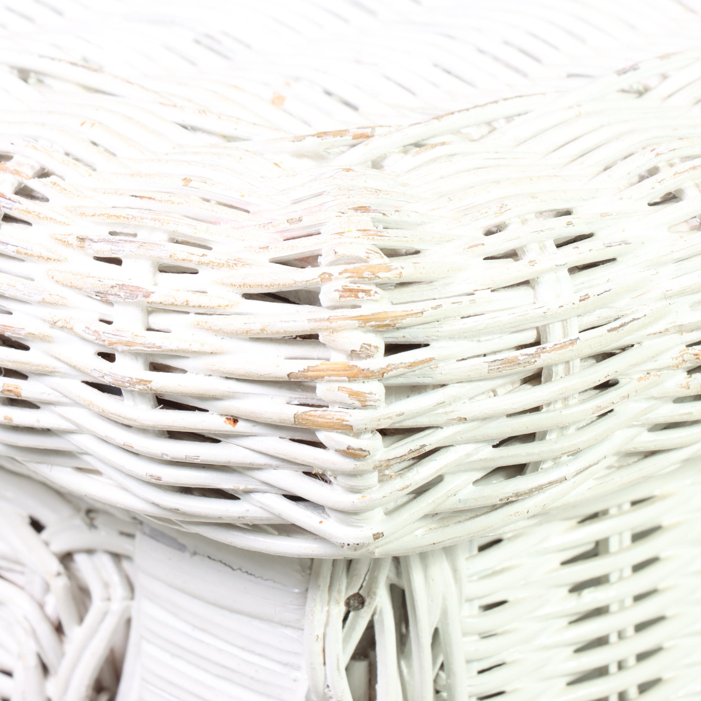 White-Painted Wicker Five-Drawer Chest, Late 20th Century