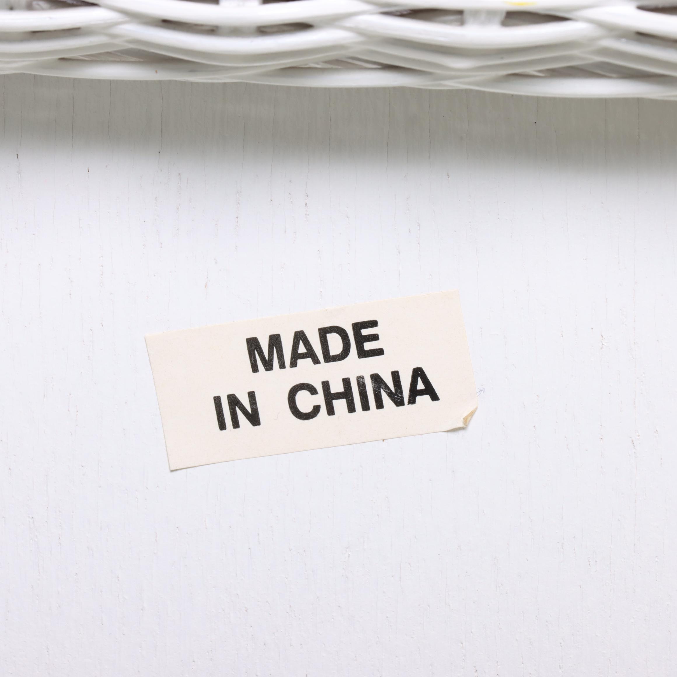 White-Painted Wicker Five-Drawer Chest, Late 20th Century