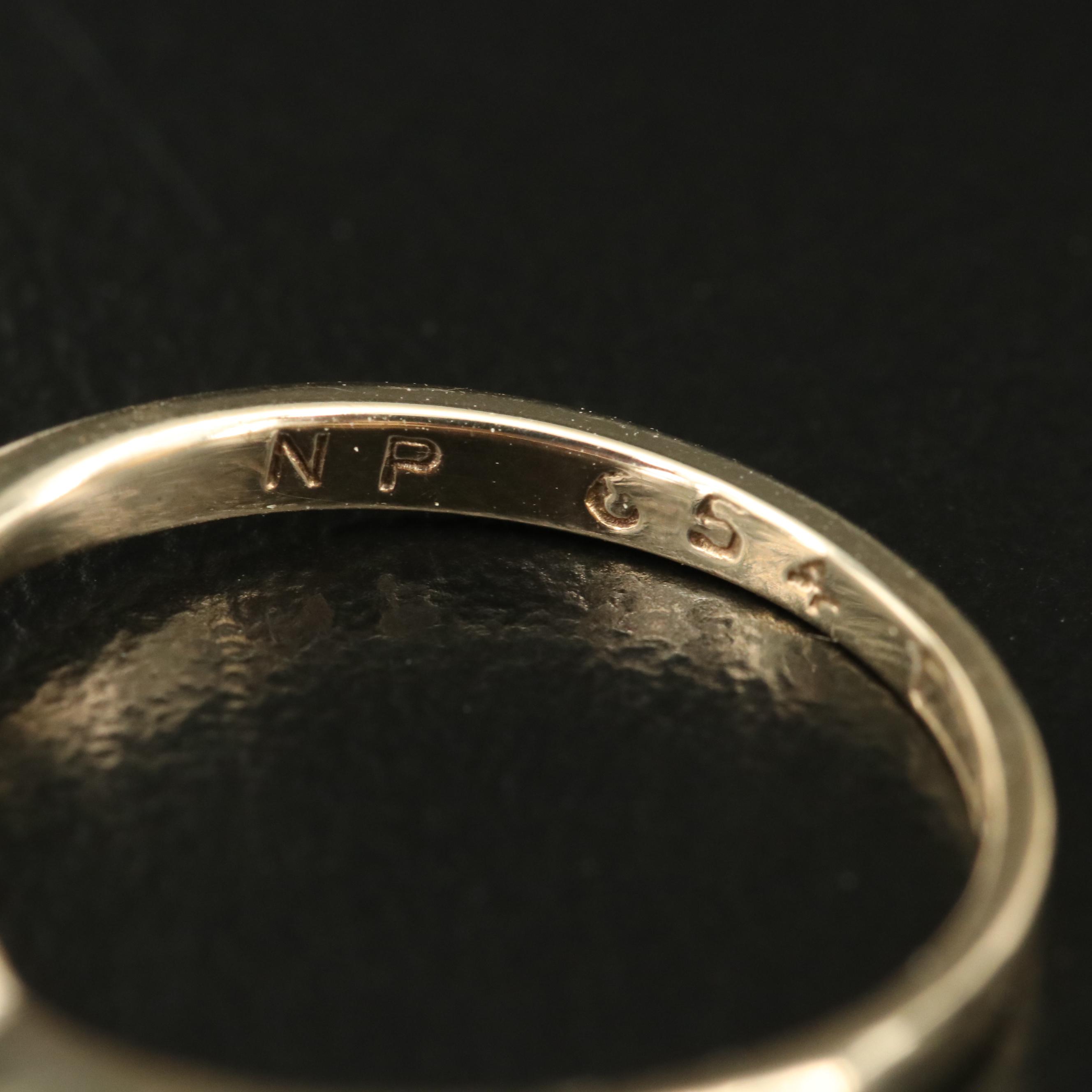 Vintage 9K Sapphire and Diamond Ring with Platinum Settings