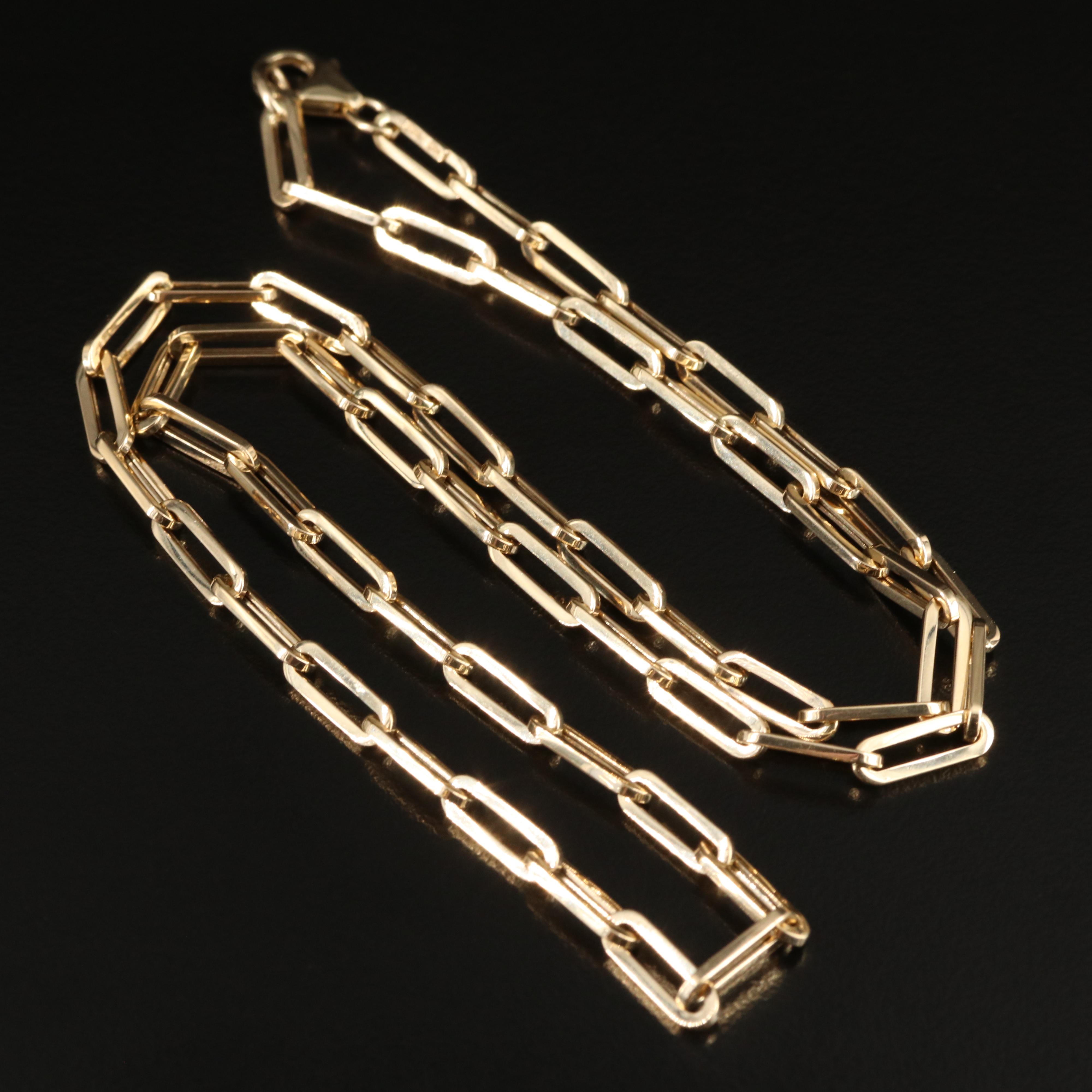 Italian 14K Paper Clip Chain Necklace