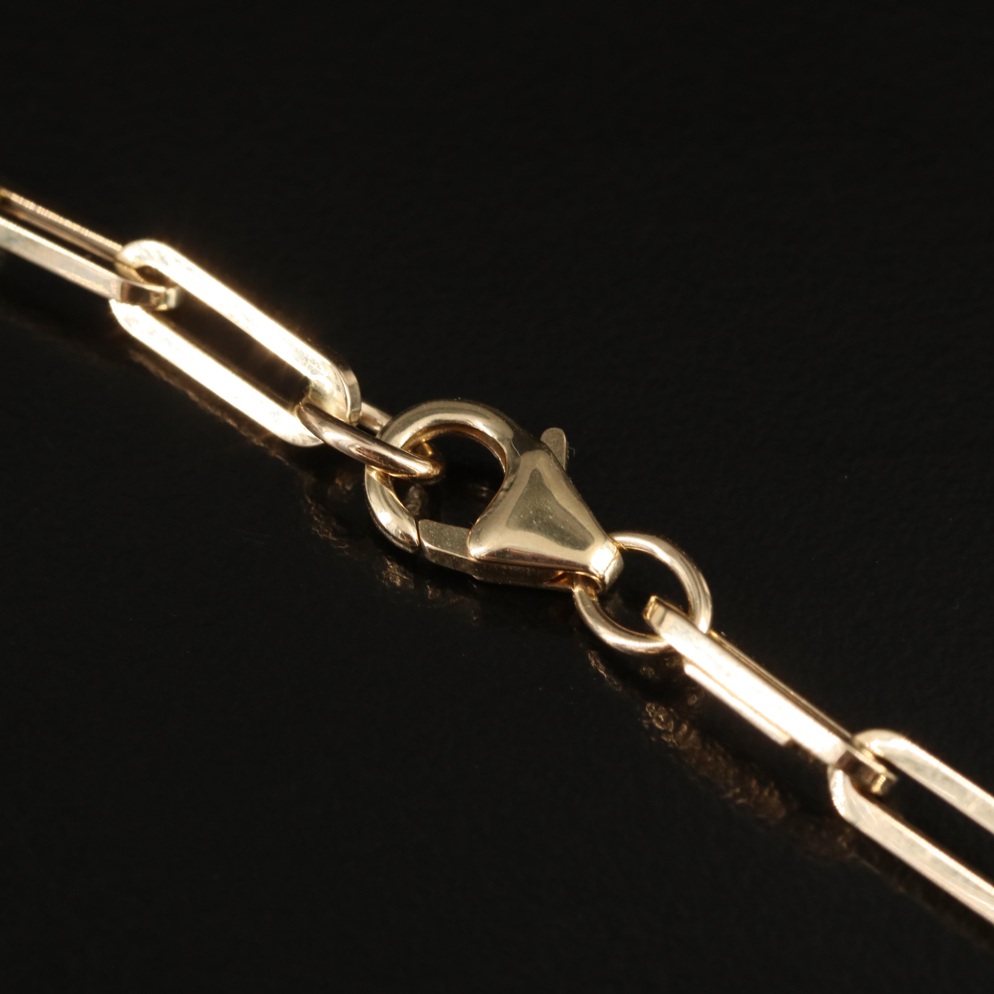 Italian 14K Paper Clip Chain Necklace