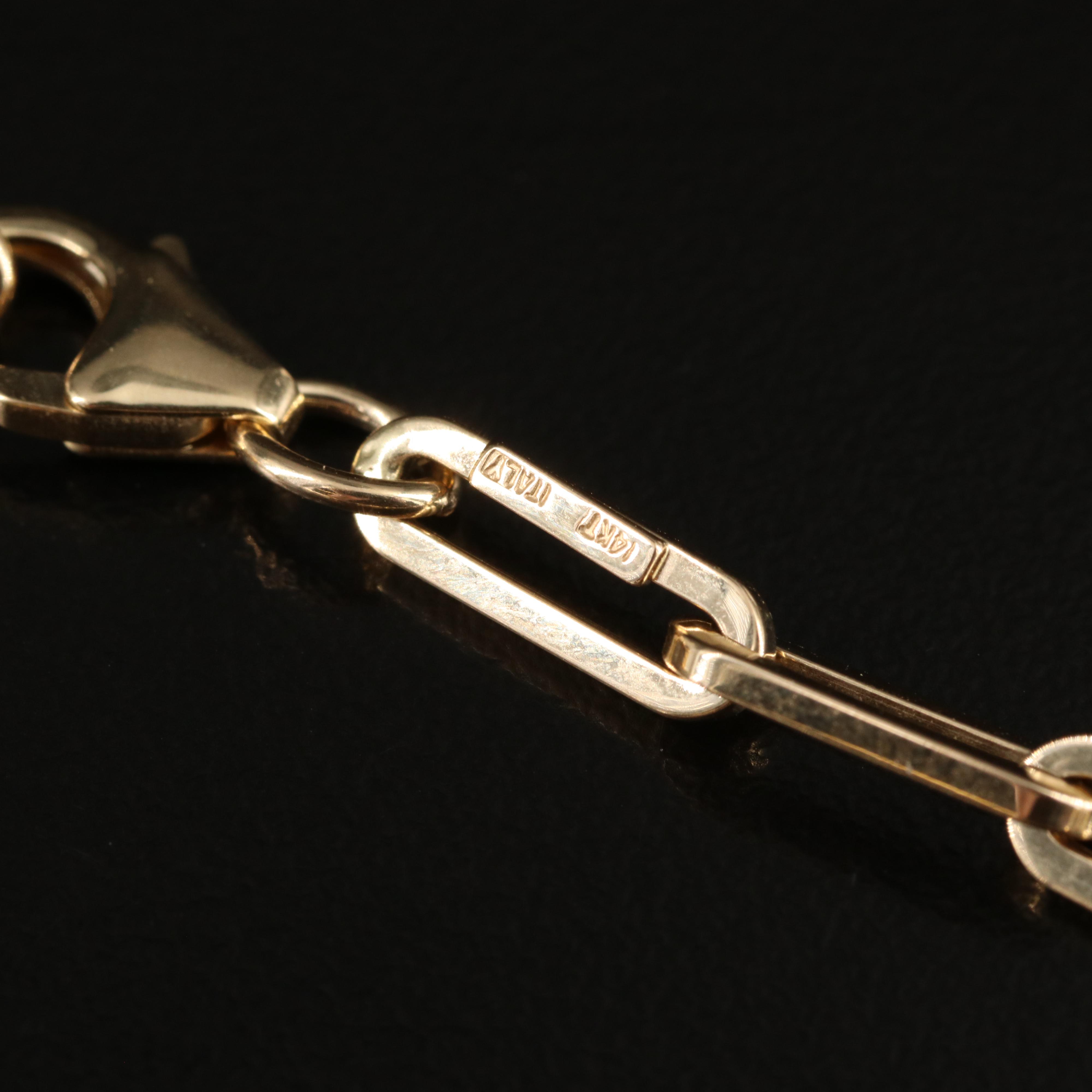 Italian 14K Paper Clip Chain Necklace