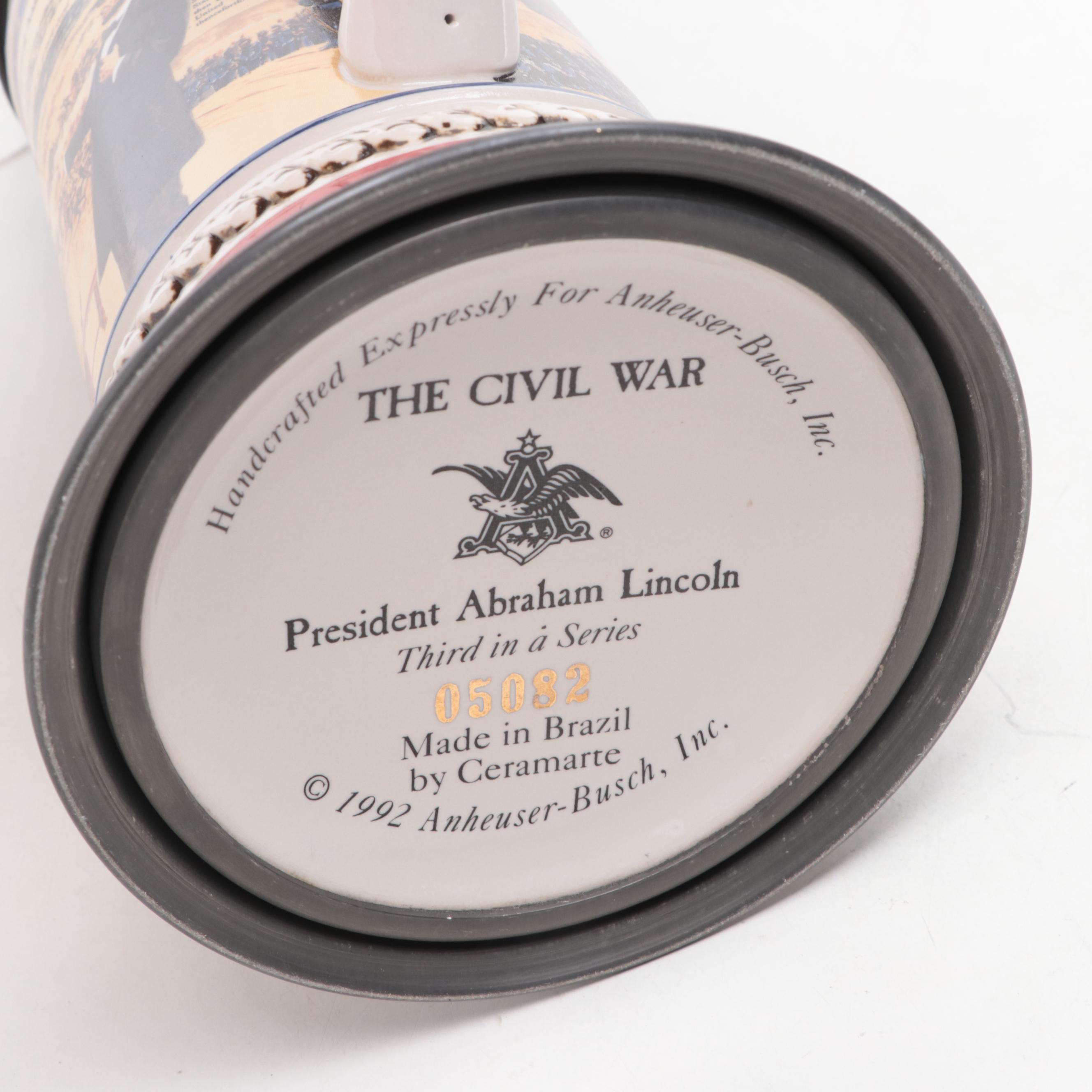 Anheuser-Busch "The Civil War: President Abraham Lincoln" Ceramic Beer Stein