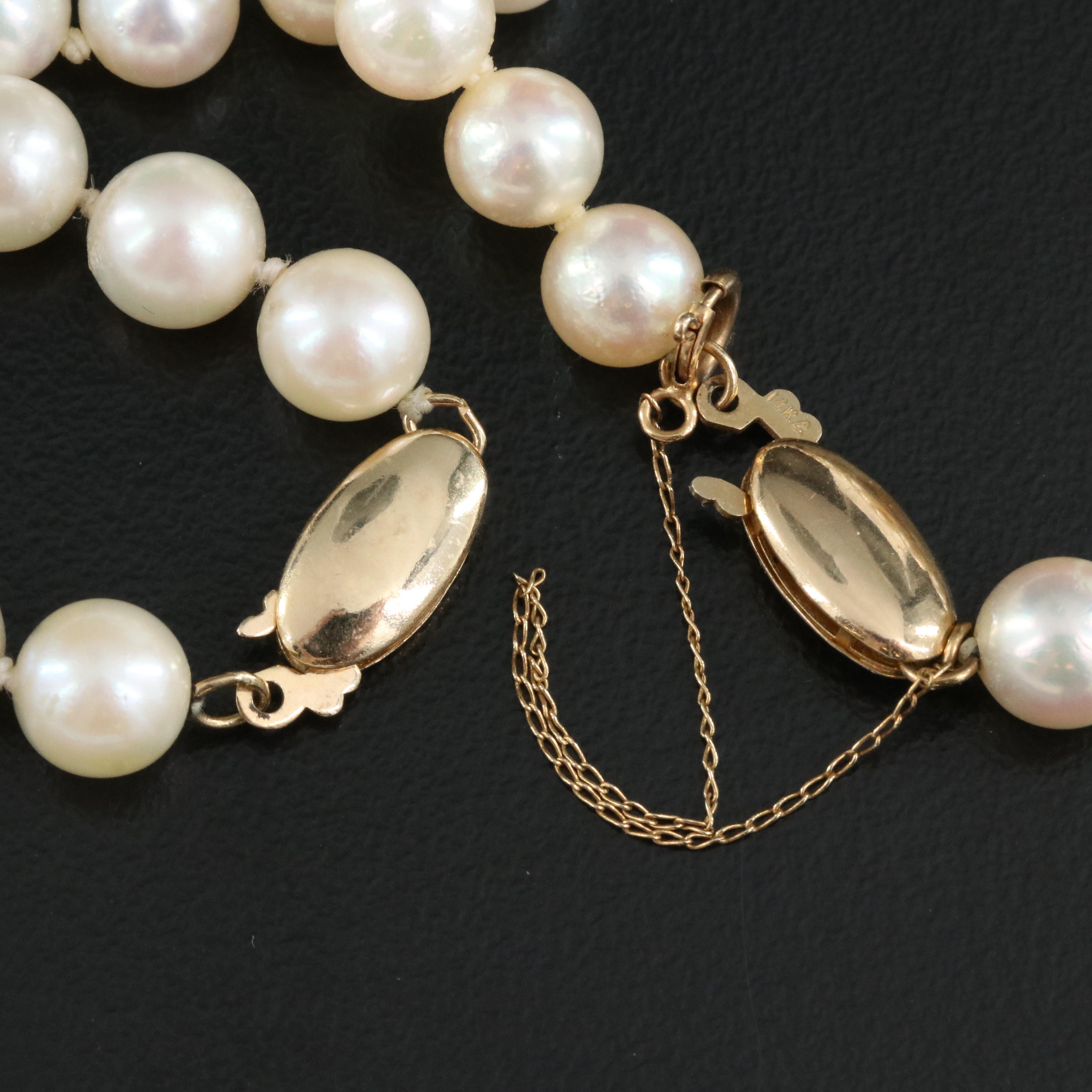 Pearl Necklaces with 14K Clasps